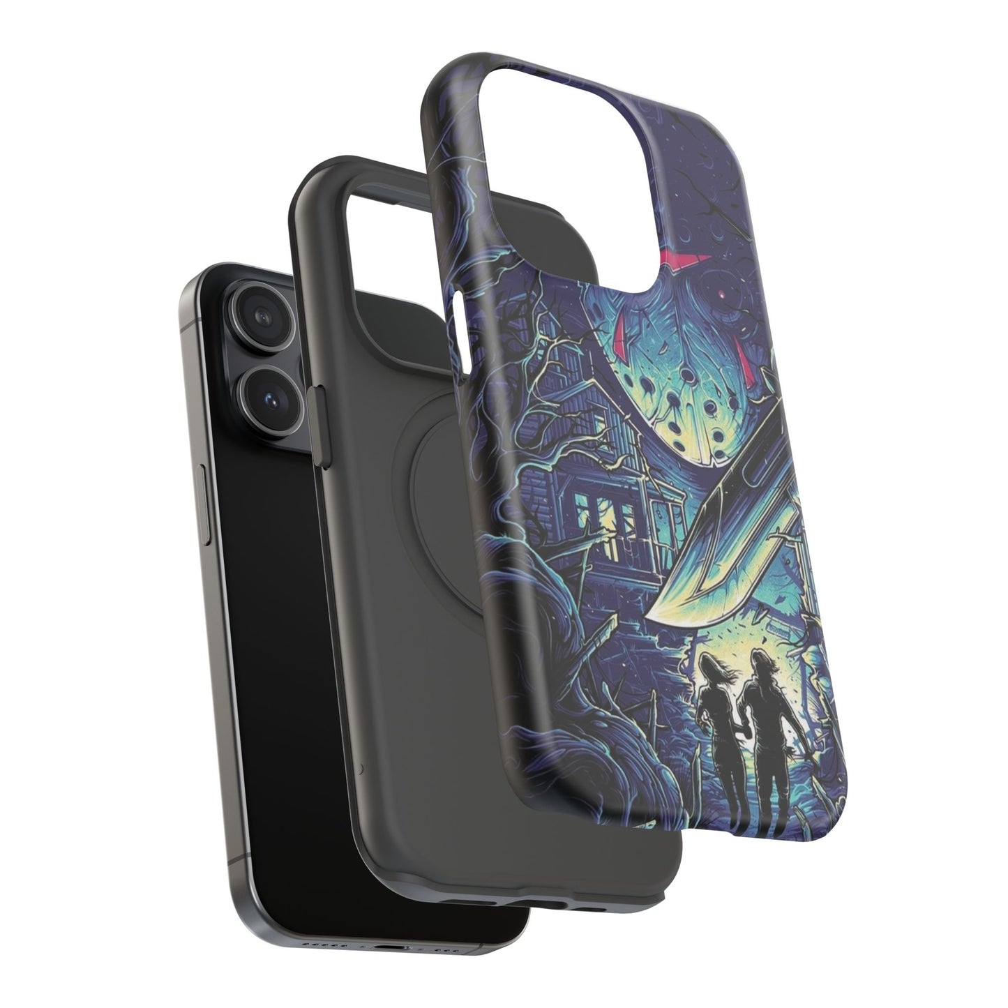 Horror-Themed Impact-Resistant Phone Case - Perfect for Halloween & Thriller Fans