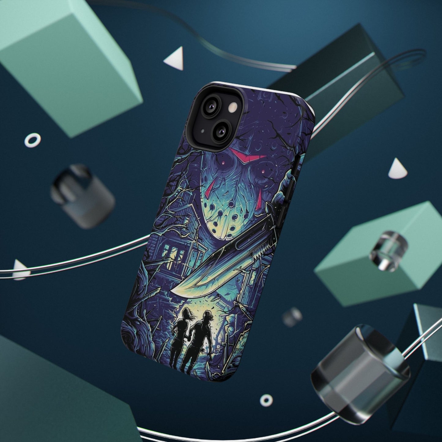 Horror-Themed Impact-Resistant Phone Case - Perfect for Halloween & Thriller Fans