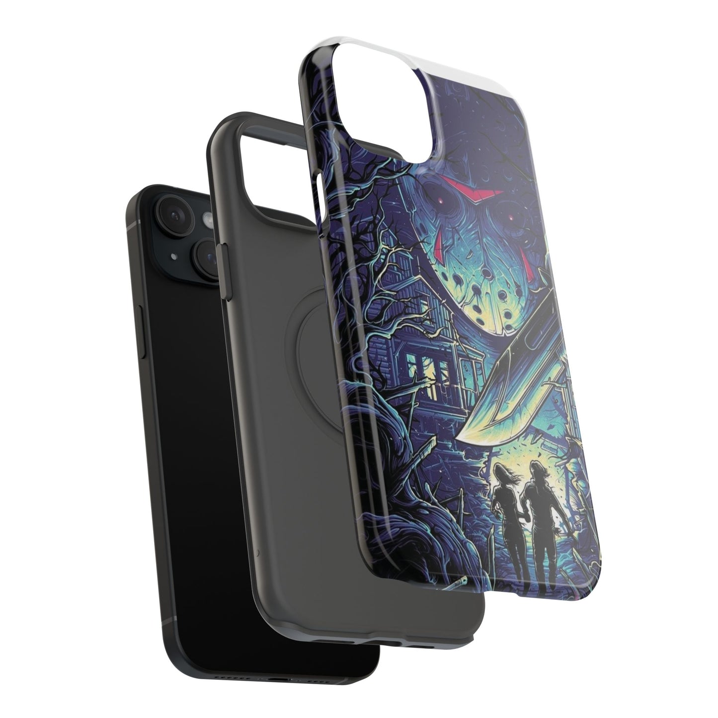 Horror-Themed Impact-Resistant Phone Case - Perfect for Halloween & Thriller Fans