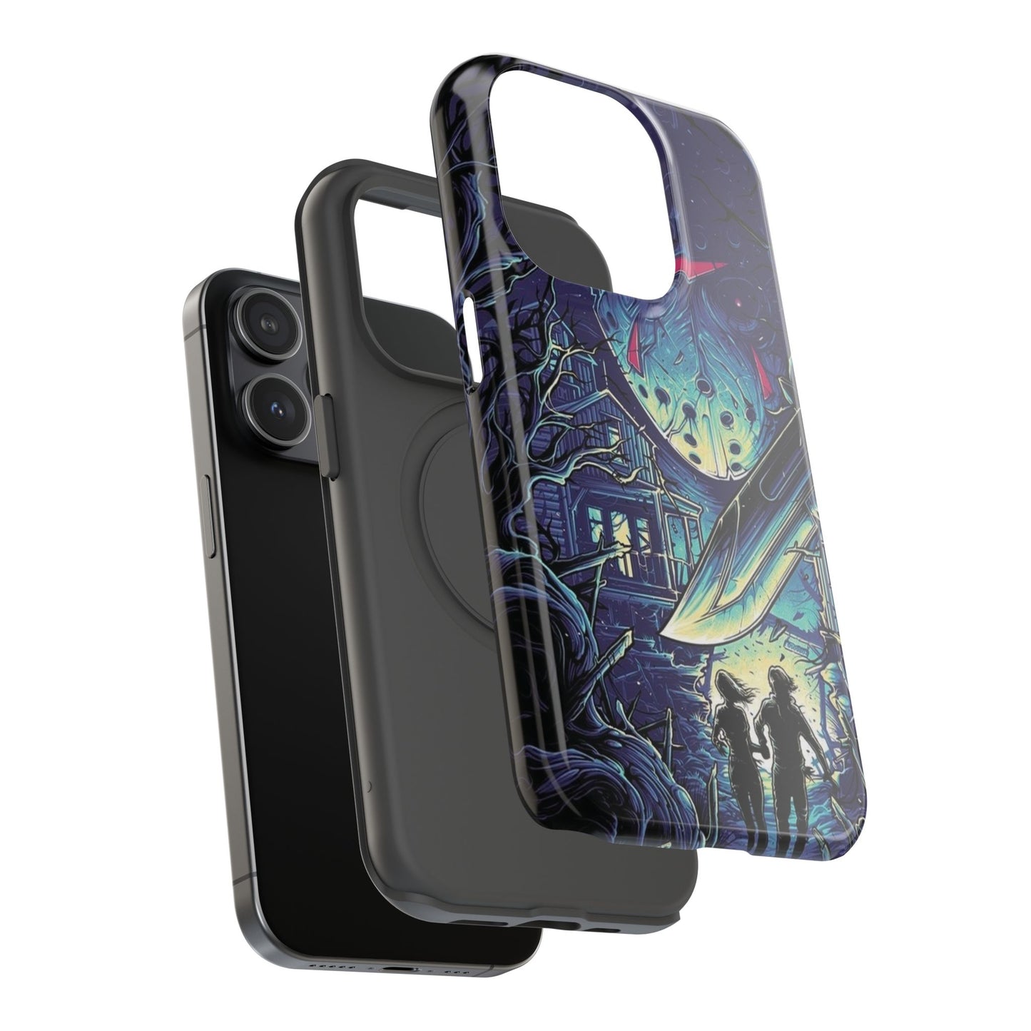 Horror-Themed Impact-Resistant Phone Case - Perfect for Halloween & Thriller Fans