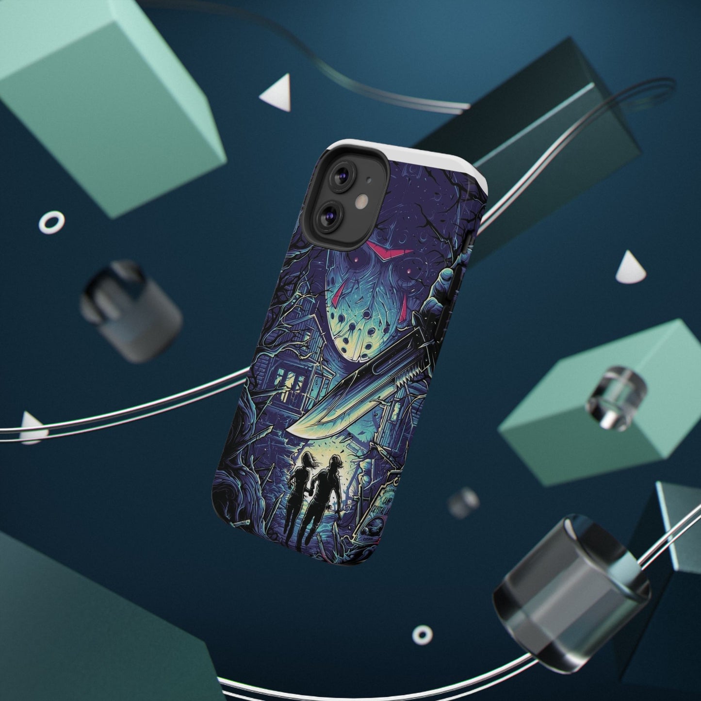 Horror-Themed Impact-Resistant Phone Case - Perfect for Halloween & Thriller Fans