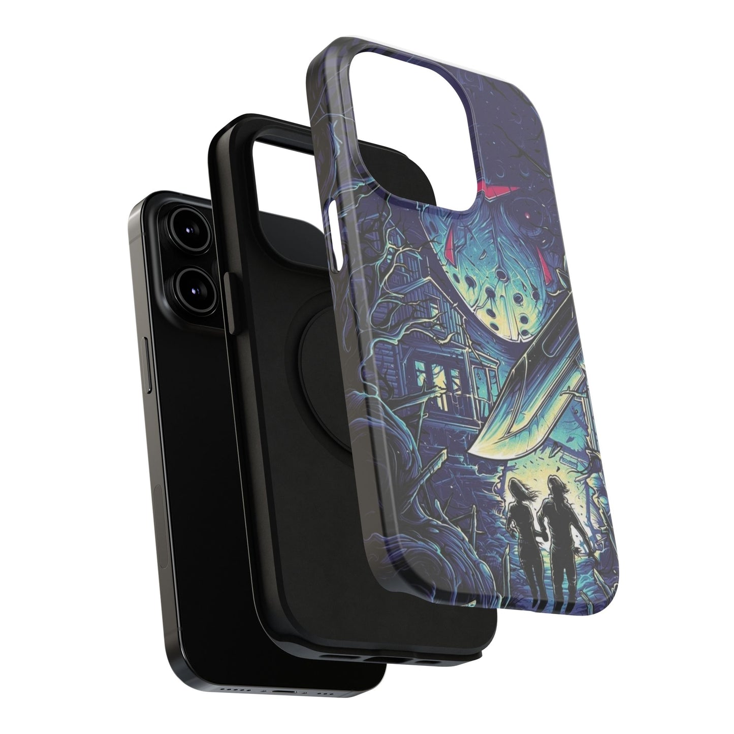 Horror-Themed Impact-Resistant Phone Case - Perfect for Halloween & Thriller Fans