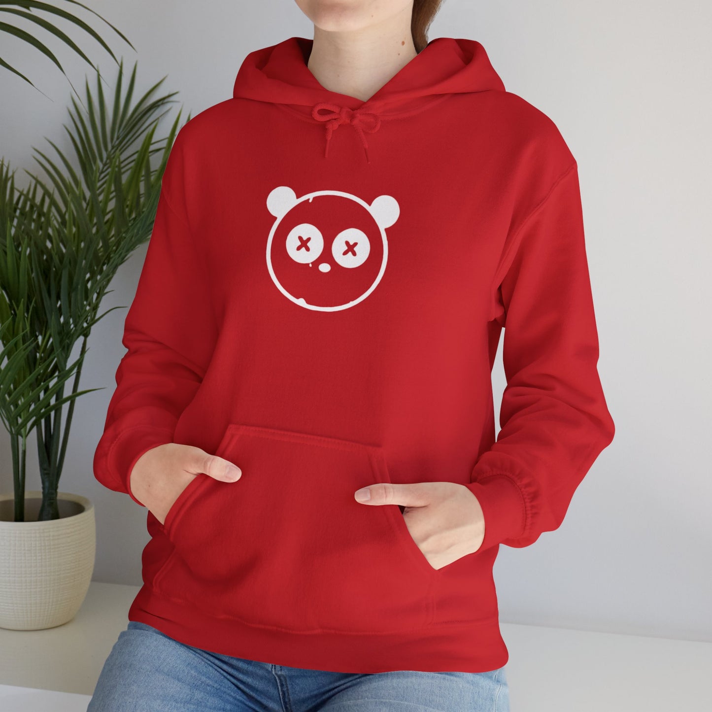 Red Unisex Heavy Blend™ Hooded Sweatshirt with Once Upon A Killer Logo - Perfect for Casual Comfort & Statement Style