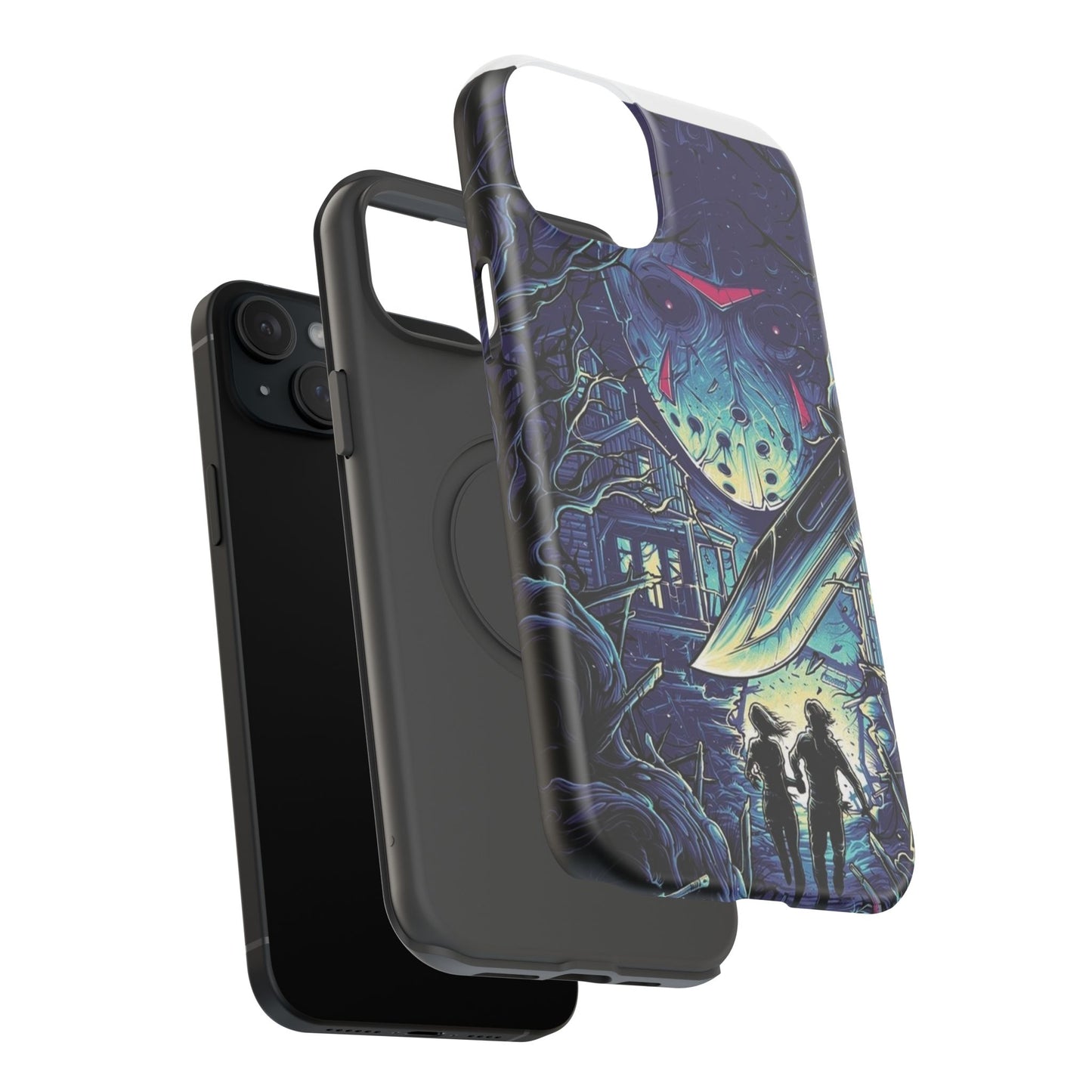 Horror-Themed Impact-Resistant Phone Case - Perfect for Halloween & Thriller Fans