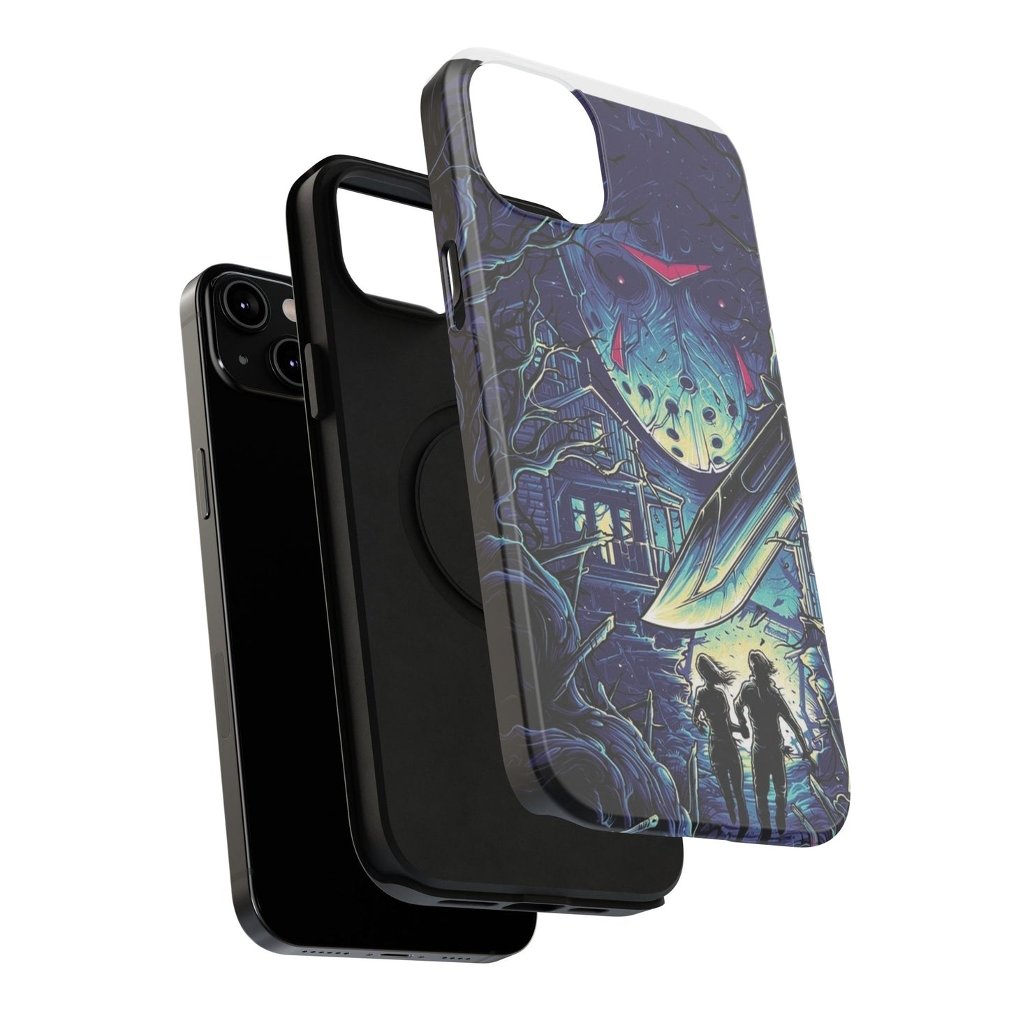 Horror-Themed Impact-Resistant Phone Case - Perfect for Halloween & Thriller Fans
