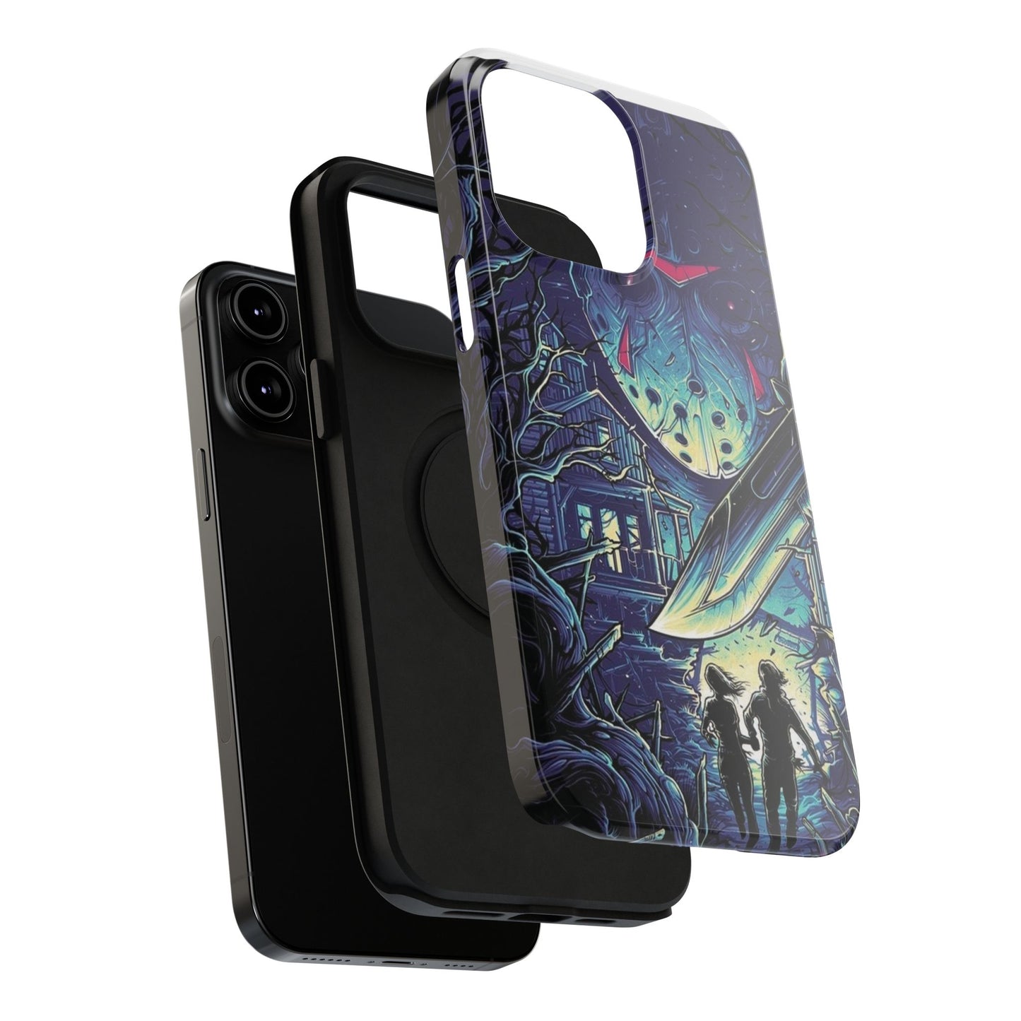 Horror-Themed Impact-Resistant Phone Case - Perfect for Halloween & Thriller Fans