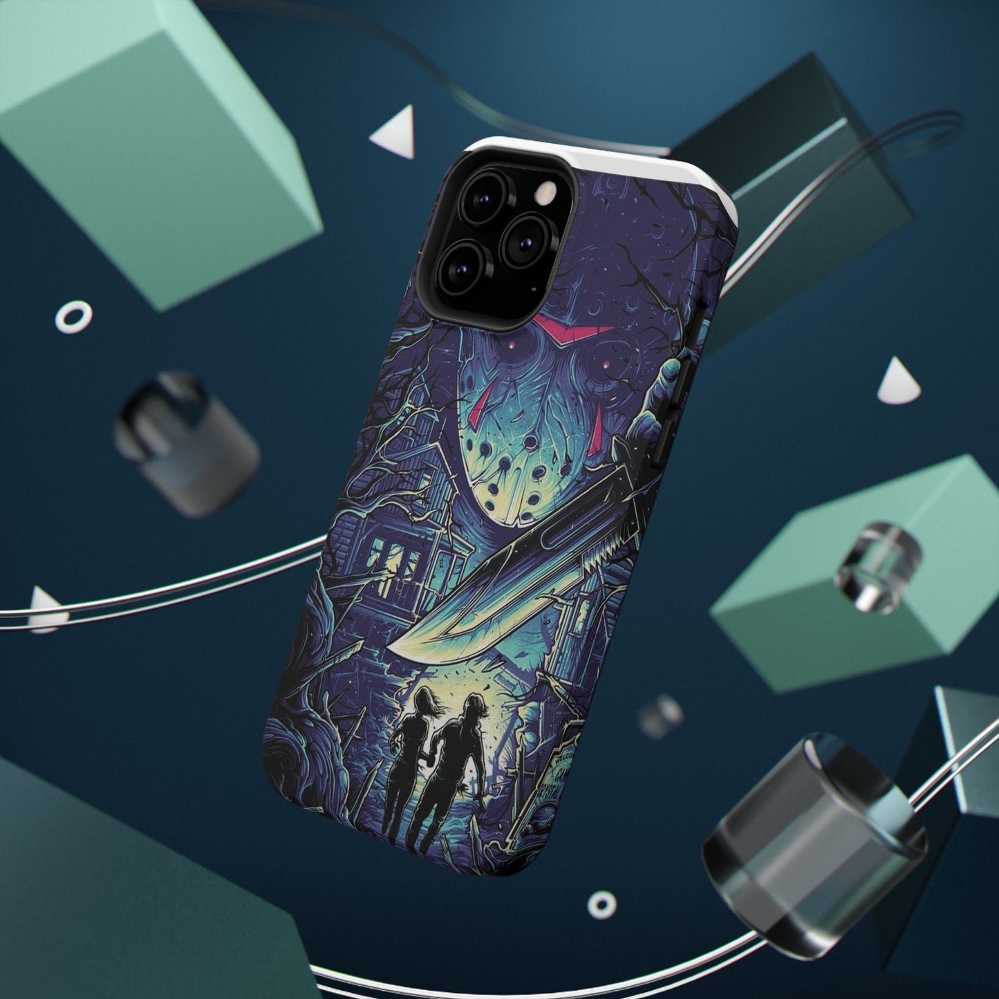 Horror-Themed Impact-Resistant Phone Case - Perfect for Halloween & Thriller Fans
