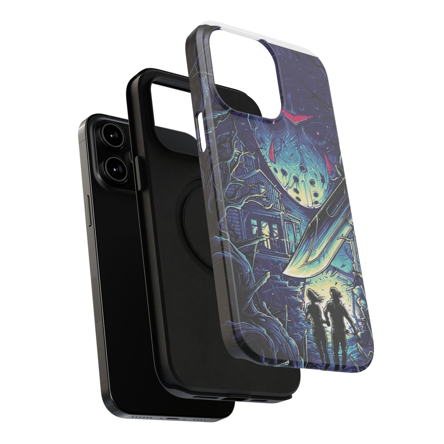Horror-Themed Impact-Resistant Phone Case - Perfect for Halloween & Thriller Fans