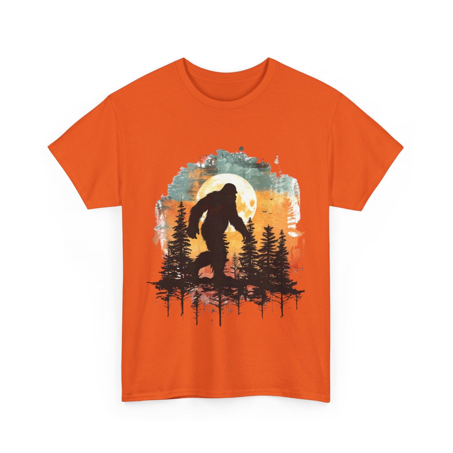 Unisex Heavy Cotton Tee - Bigfoot Adventure Graphic Tee, Perfect for Nature Lovers & Outdoor Enthusiasts