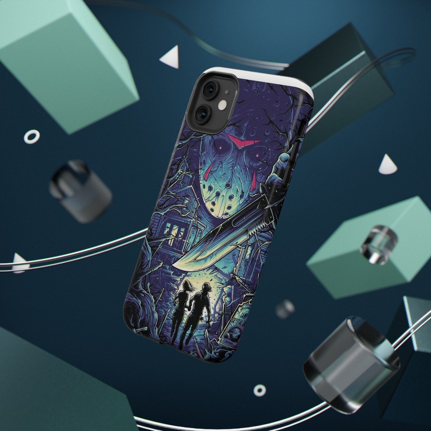 Horror-Themed Impact-Resistant Phone Case - Perfect for Halloween & Thriller Fans