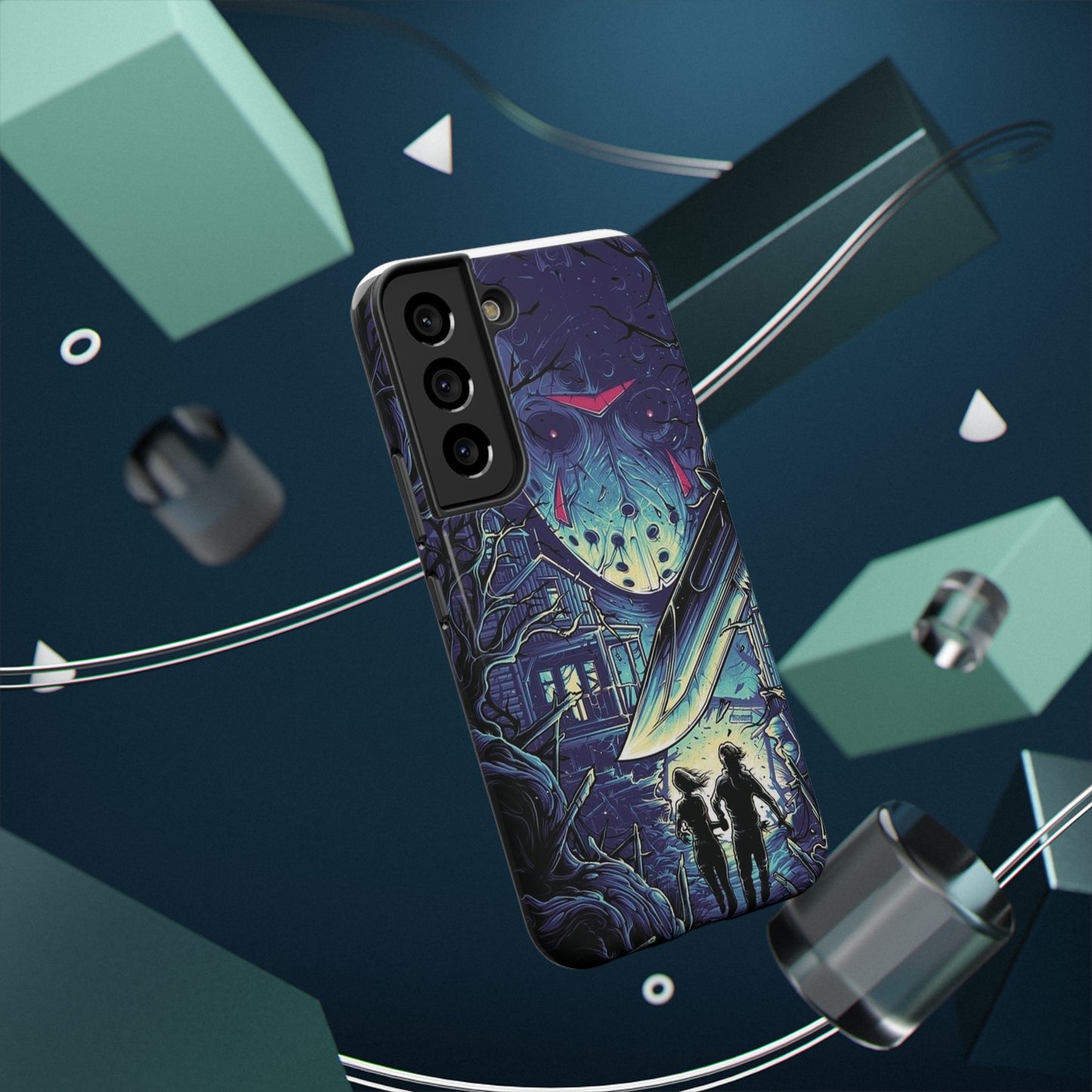 Horror-Themed Impact-Resistant Phone Case - Perfect for Halloween & Thriller Fans