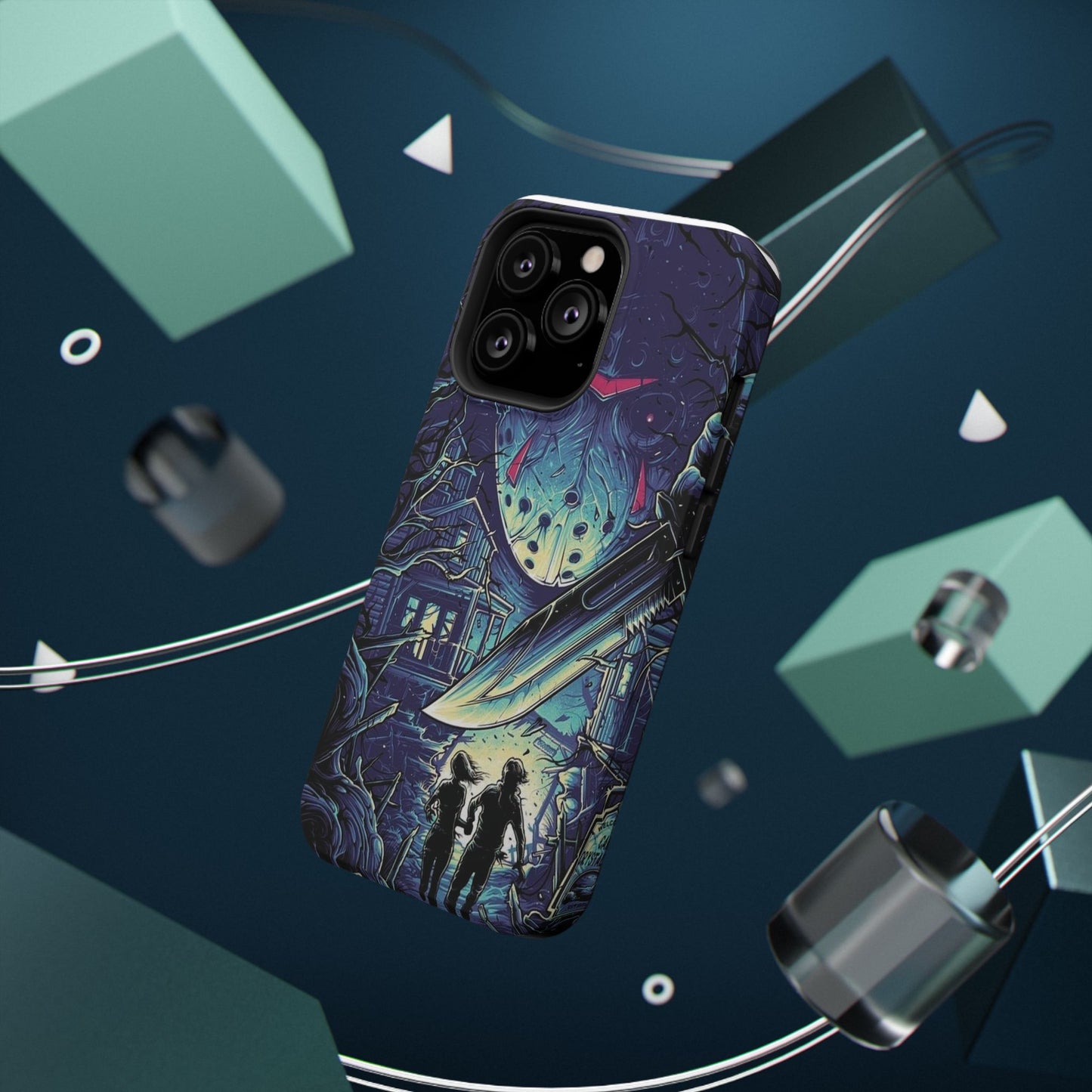 Horror-Themed Impact-Resistant Phone Case - Perfect for Halloween & Thriller Fans