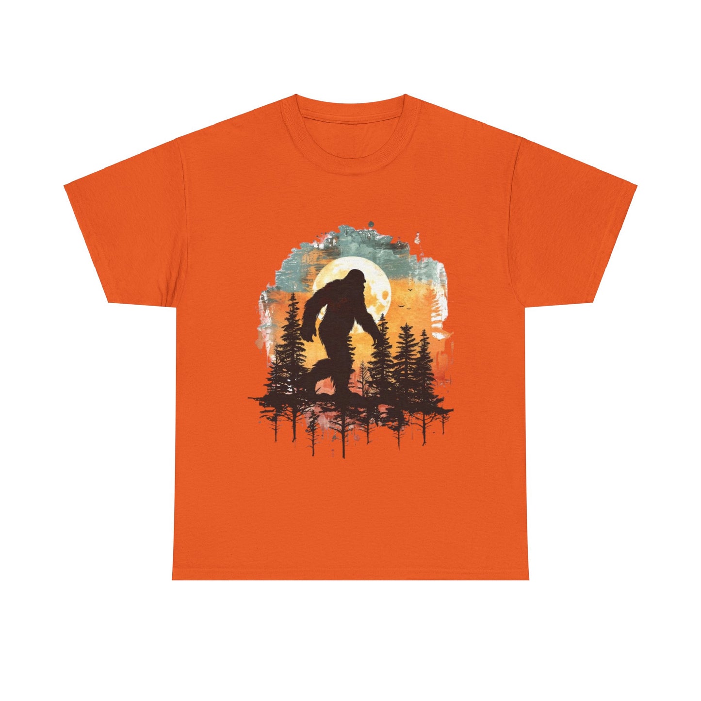 Unisex Heavy Cotton Tee - Bigfoot Adventure Graphic Tee, Perfect for Nature Lovers & Outdoor Enthusiasts