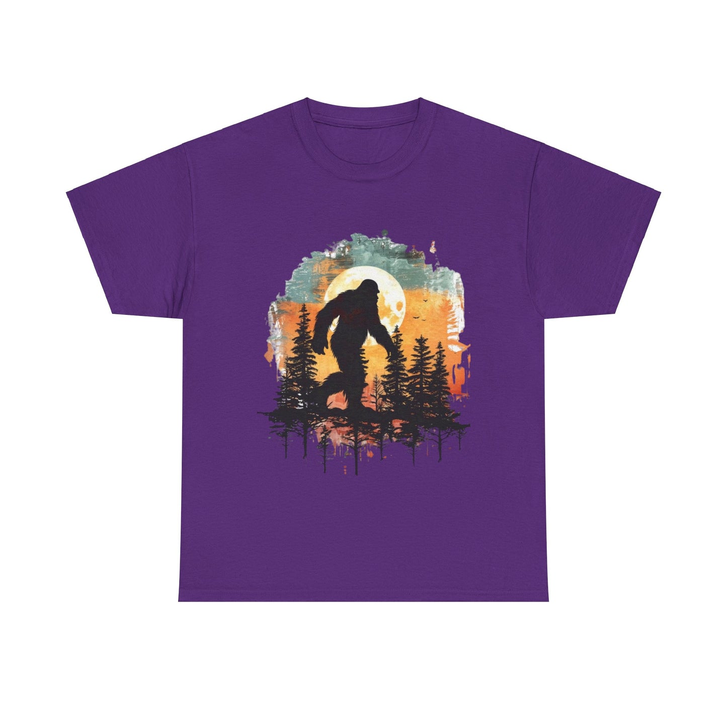 Unisex Heavy Cotton Tee - Bigfoot Adventure Graphic Tee, Perfect for Nature Lovers & Outdoor Enthusiasts