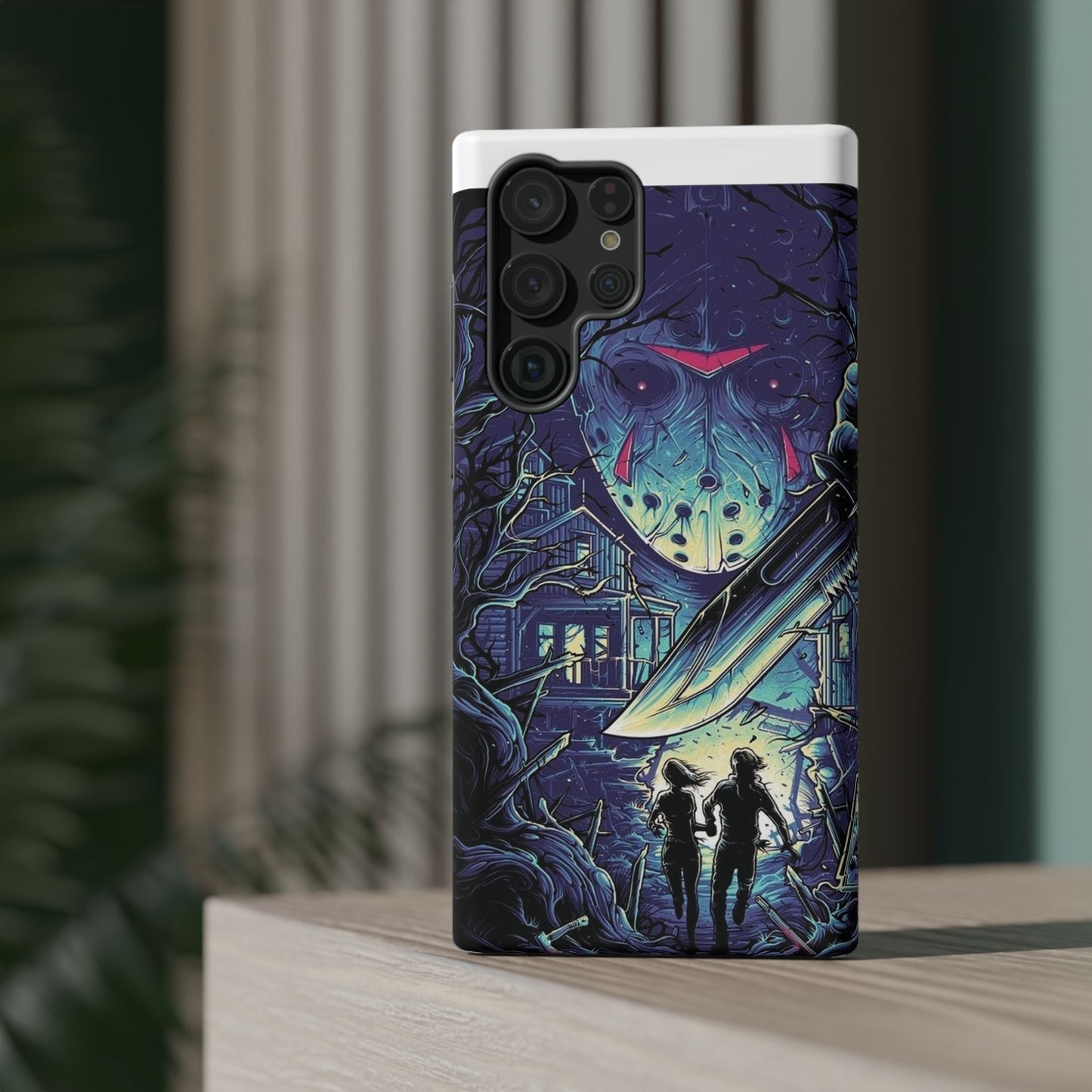 Horror-Themed Impact-Resistant Phone Case - Perfect for Halloween & Thriller Fans