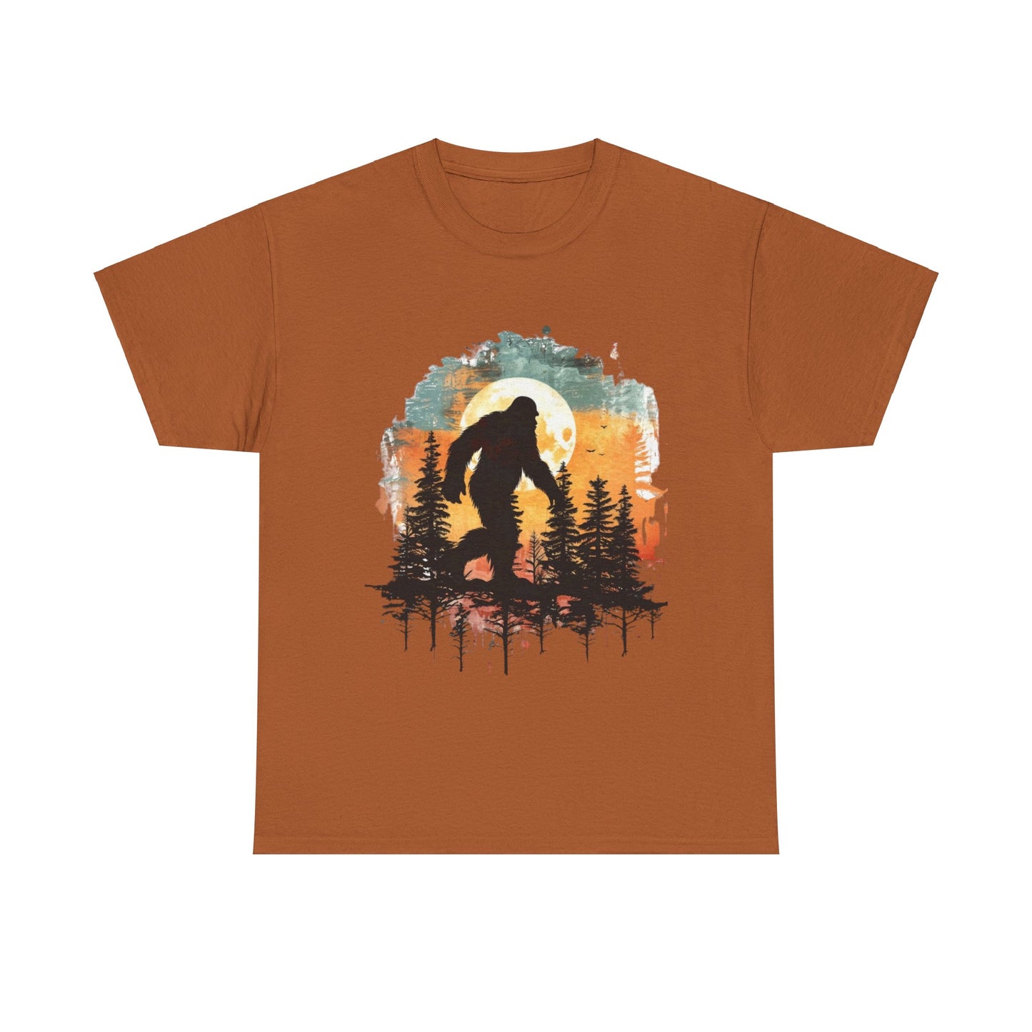 Unisex Heavy Cotton Tee - Bigfoot Adventure Graphic Tee, Perfect for Nature Lovers & Outdoor Enthusiasts