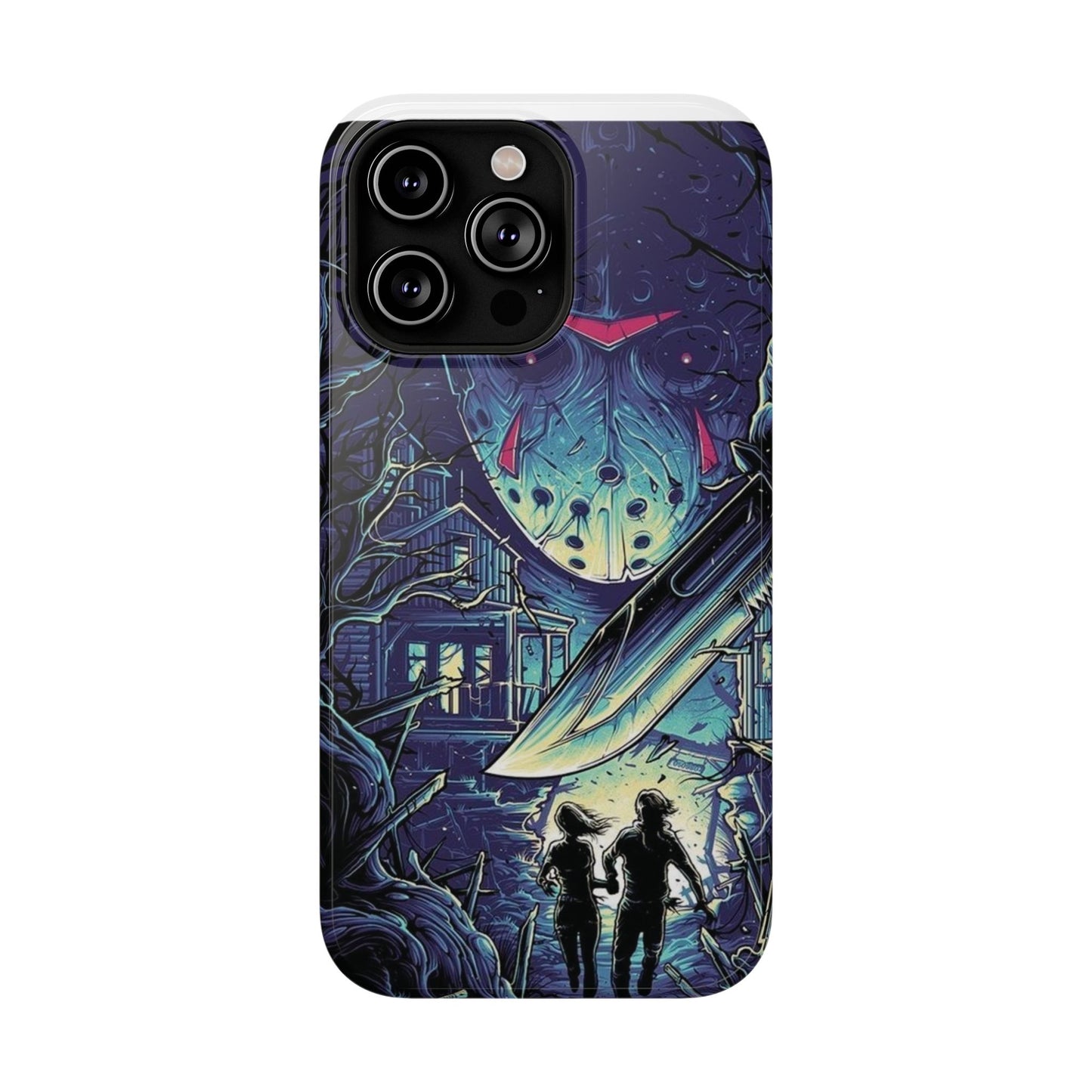 Horror-Themed Impact-Resistant Phone Case - Perfect for Halloween & Thriller Fans