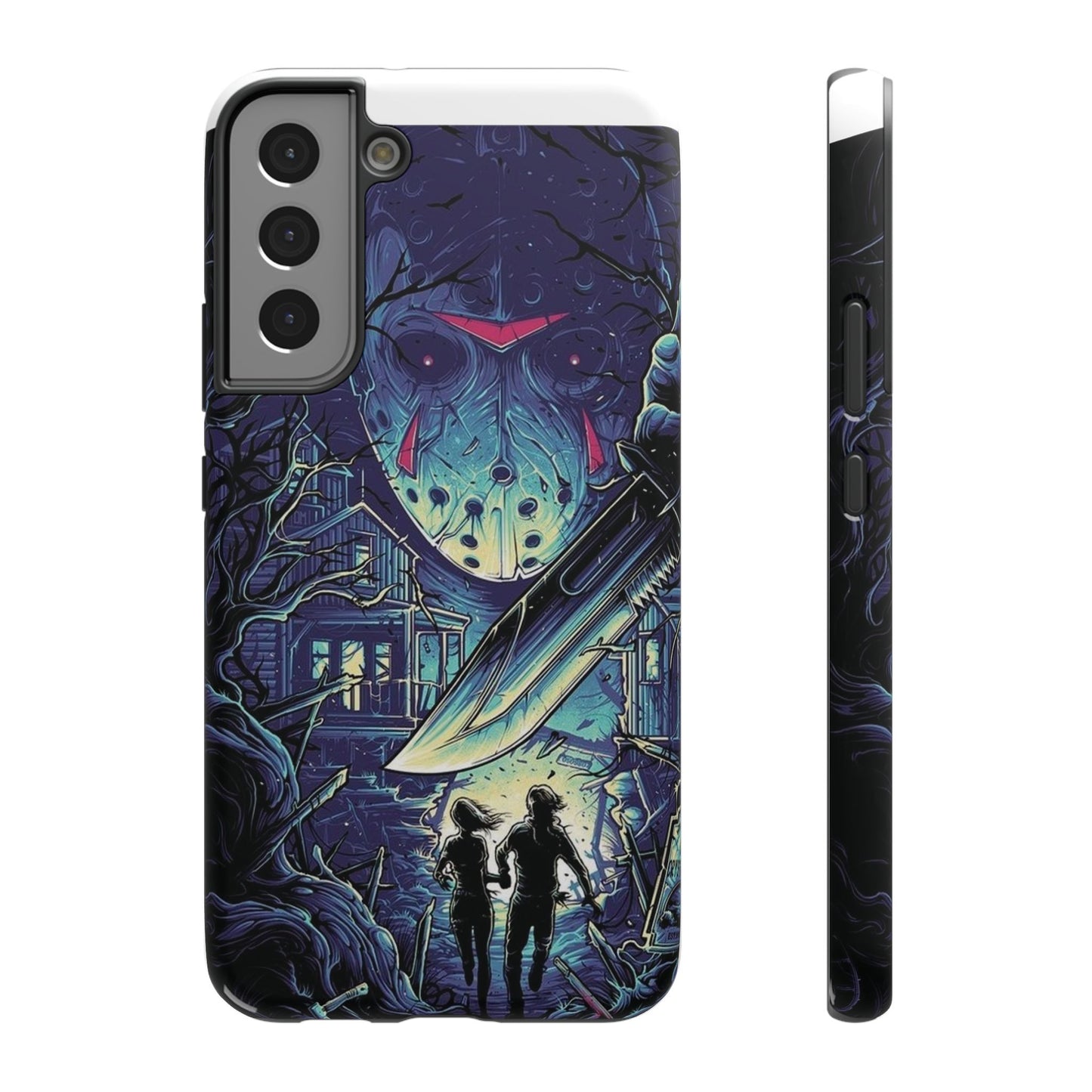 Horror-Themed Impact-Resistant Phone Case - Perfect for Halloween & Thriller Fans