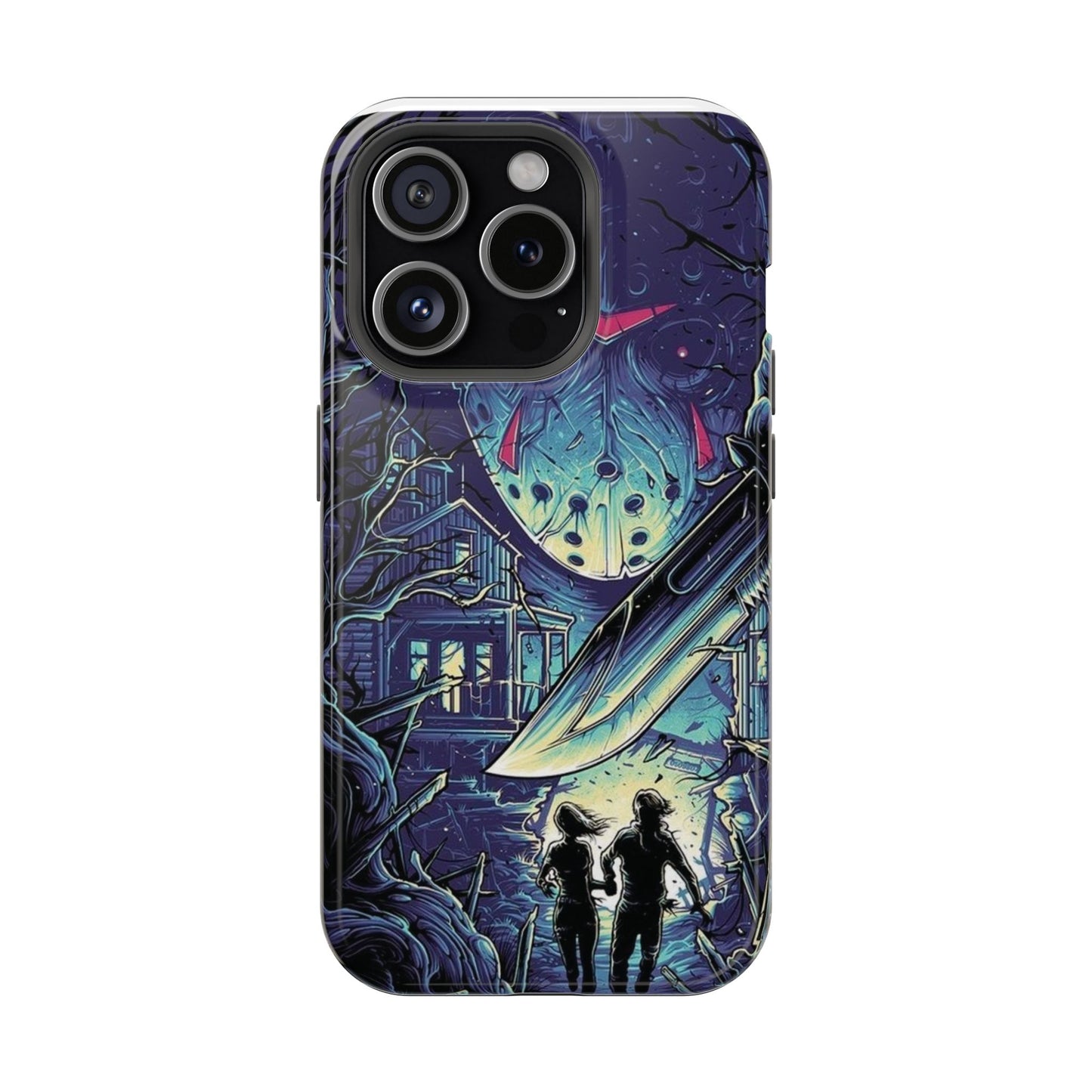 Horror-Themed Impact-Resistant Phone Case - Perfect for Halloween & Thriller Fans