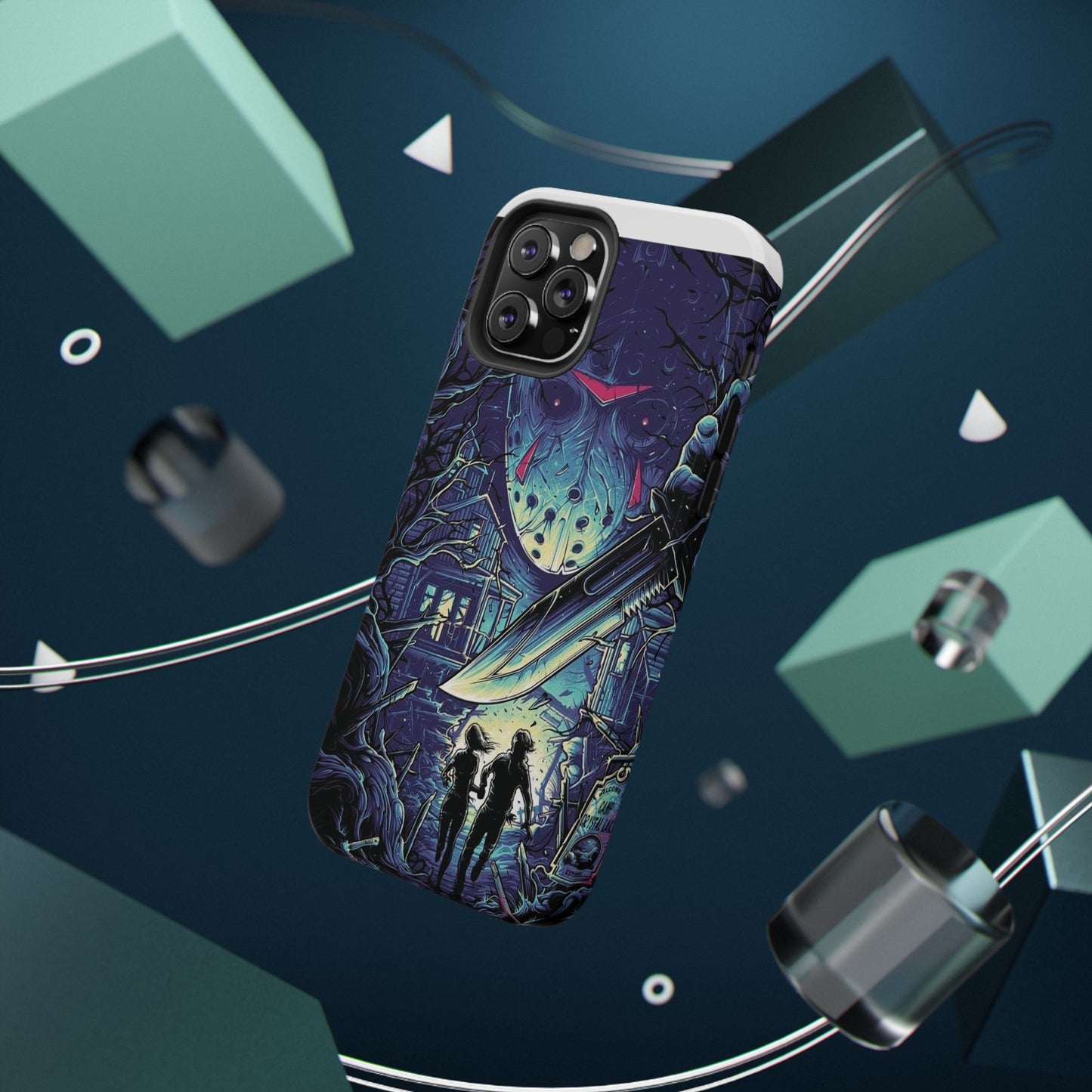 Horror-Themed Impact-Resistant Phone Case - Perfect for Halloween & Thriller Fans