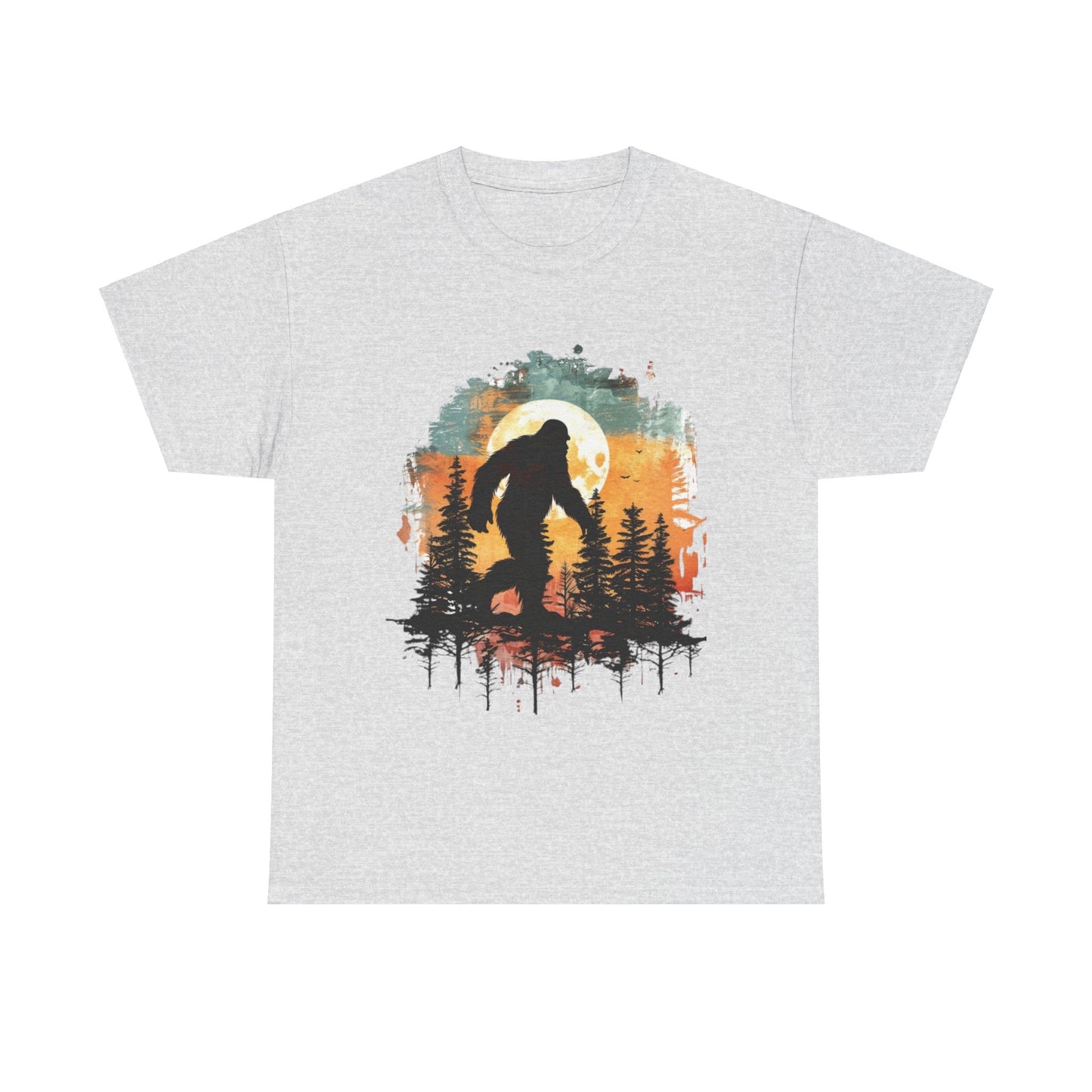 Unisex Heavy Cotton Tee - Bigfoot Adventure Graphic Tee, Perfect for Nature Lovers & Outdoor Enthusiasts