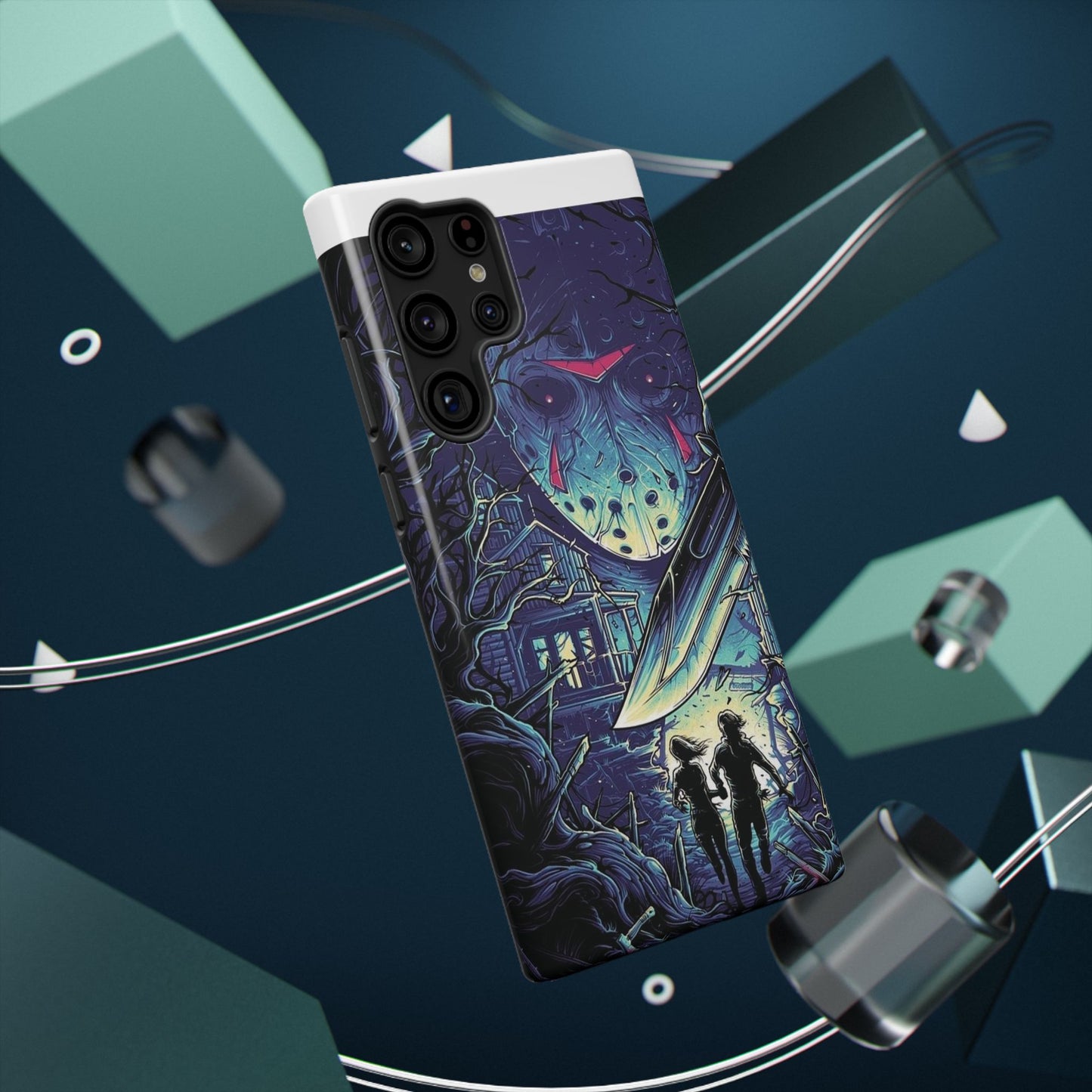 Horror-Themed Impact-Resistant Phone Case - Perfect for Halloween & Thriller Fans
