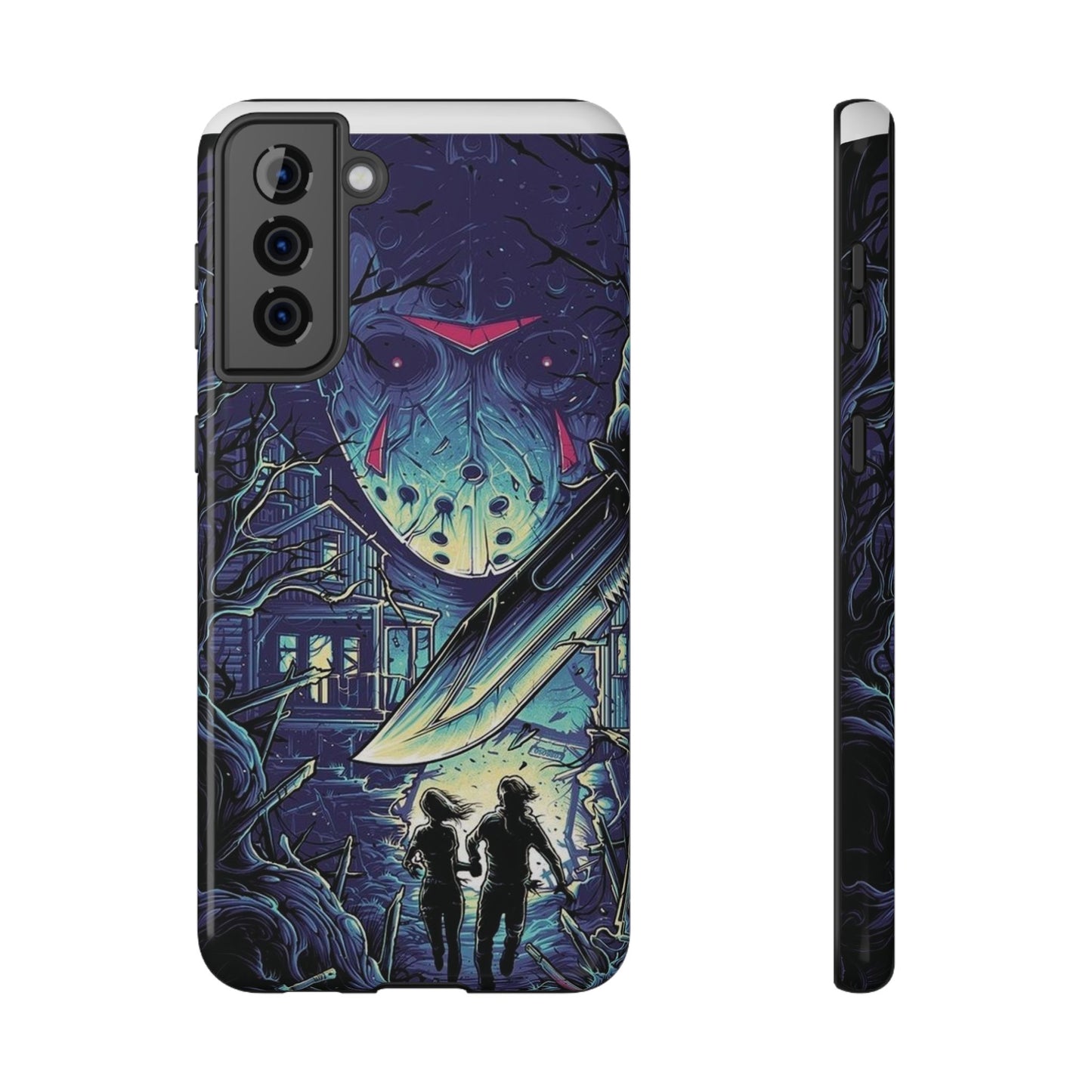 Horror-Themed Impact-Resistant Phone Case - Perfect for Halloween & Thriller Fans