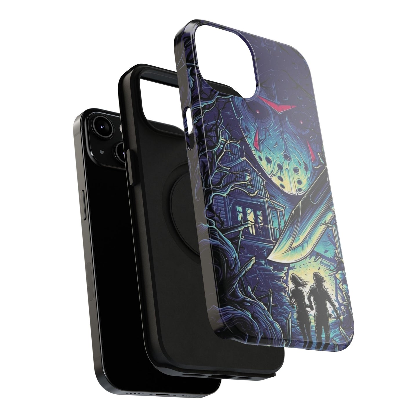 Horror-Themed Impact-Resistant Phone Case - Perfect for Halloween & Thriller Fans