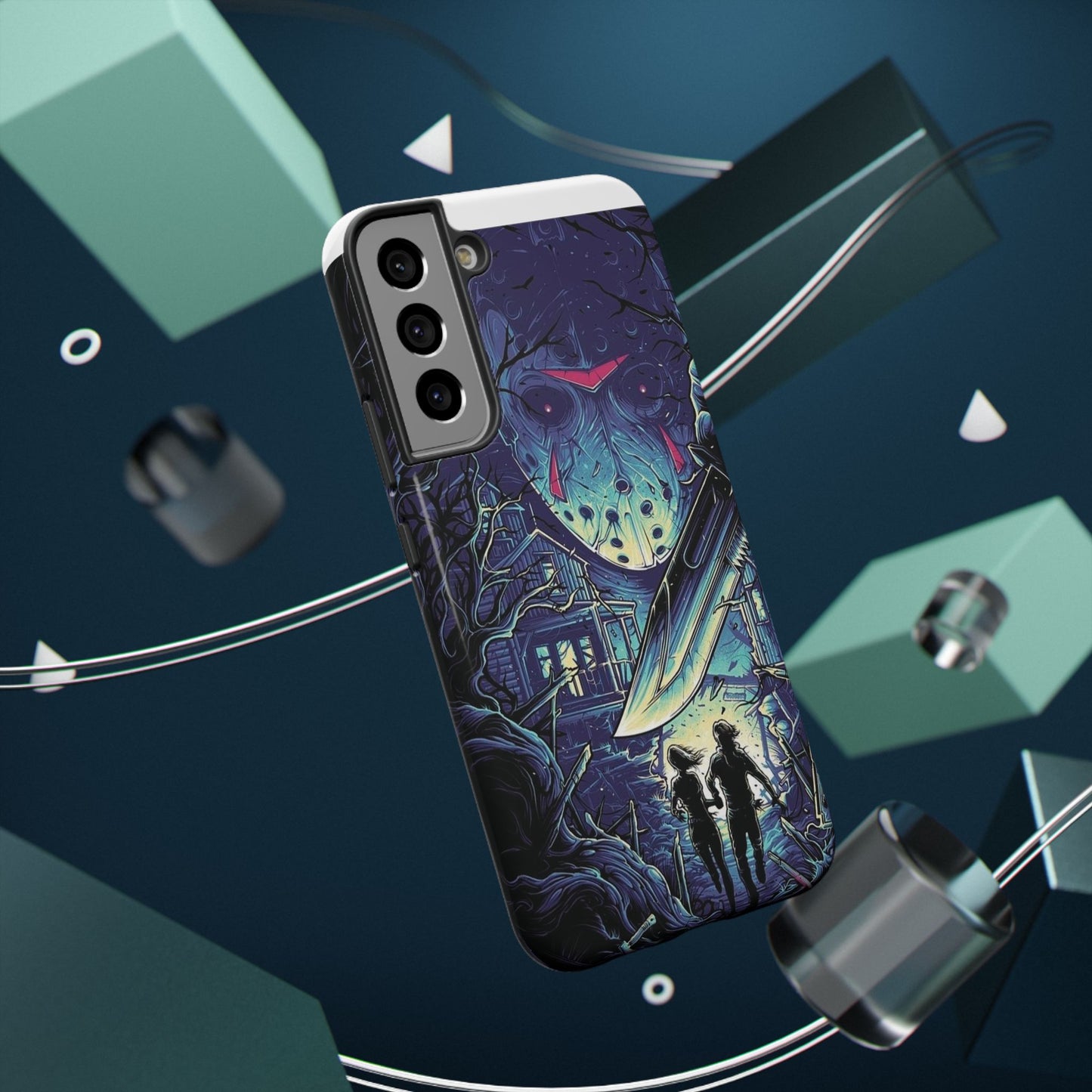 Horror-Themed Impact-Resistant Phone Case - Perfect for Halloween & Thriller Fans