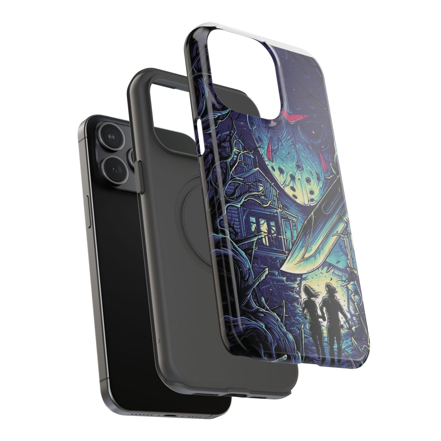 Horror-Themed Impact-Resistant Phone Case - Perfect for Halloween & Thriller Fans