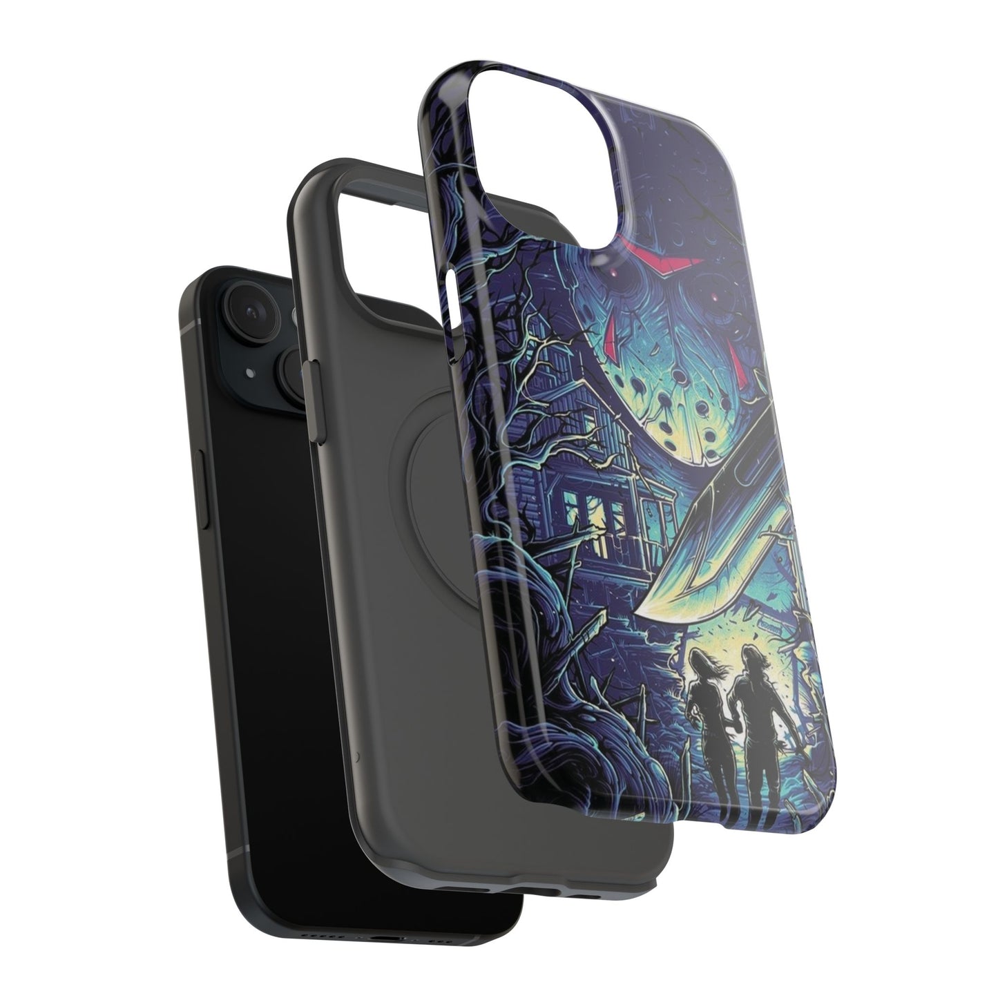 Horror-Themed Impact-Resistant Phone Case - Perfect for Halloween & Thriller Fans