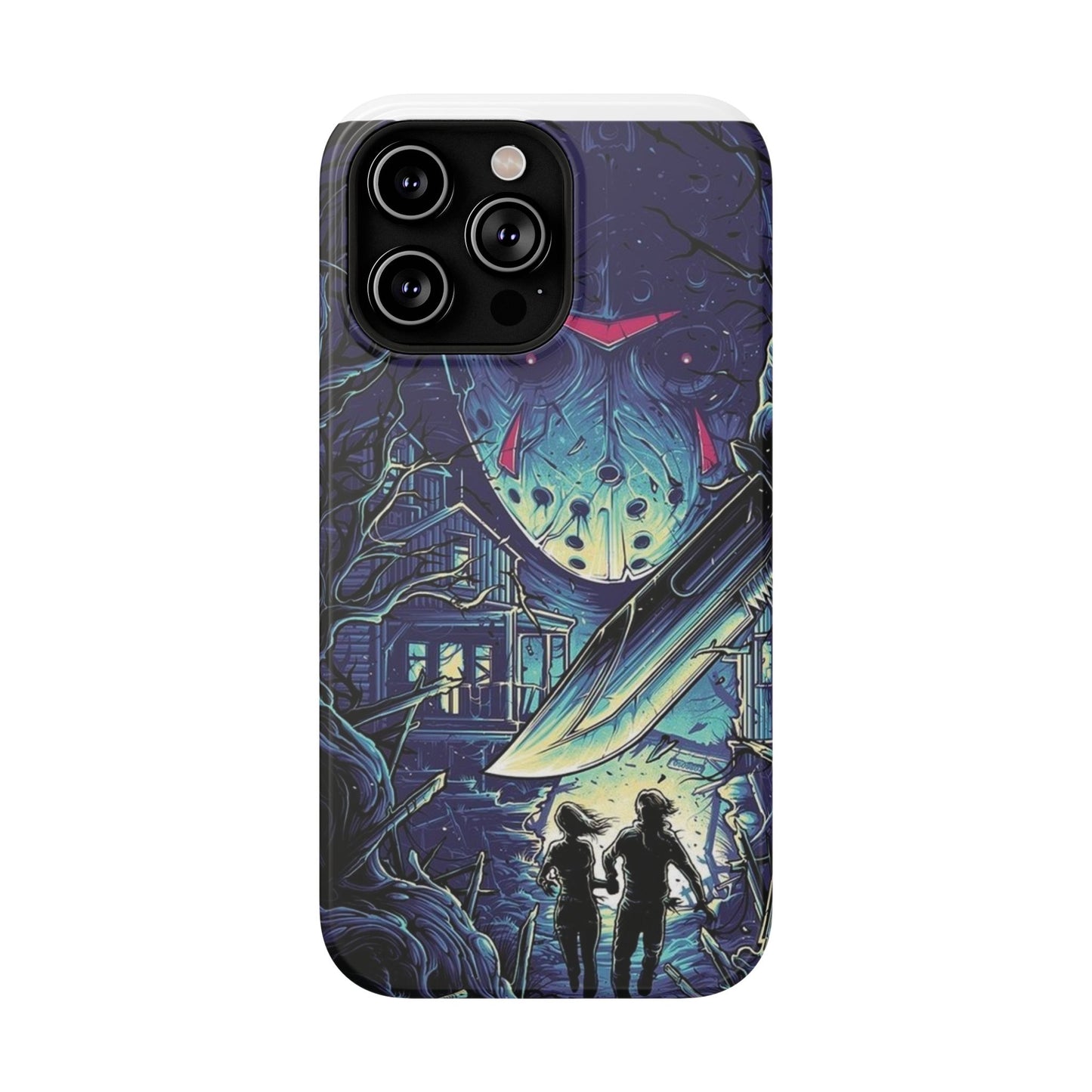 Horror-Themed Impact-Resistant Phone Case - Perfect for Halloween & Thriller Fans