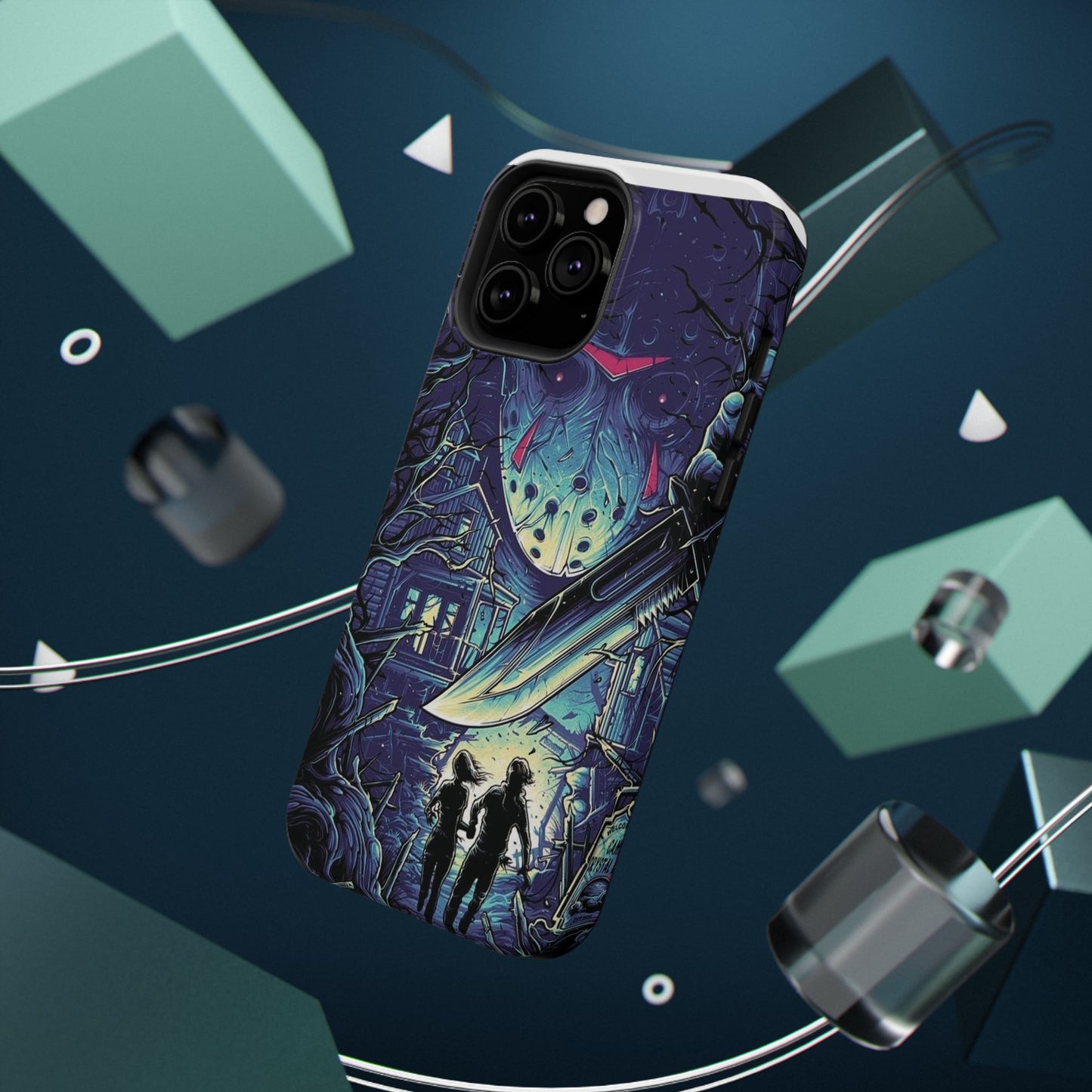 Horror-Themed Impact-Resistant Phone Case - Perfect for Halloween & Thriller Fans