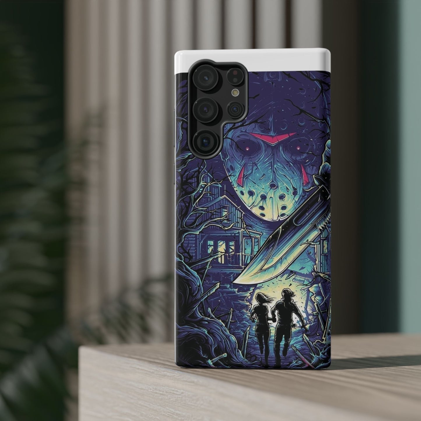 Horror-Themed Impact-Resistant Phone Case - Perfect for Halloween & Thriller Fans