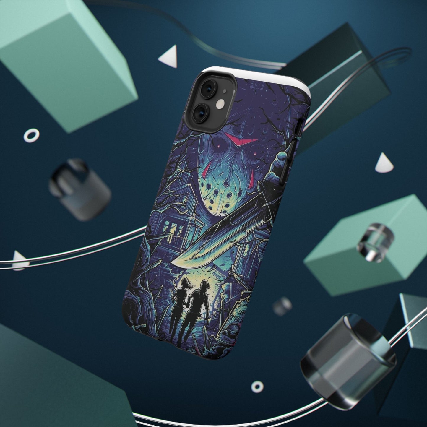Horror-Themed Impact-Resistant Phone Case - Perfect for Halloween & Thriller Fans