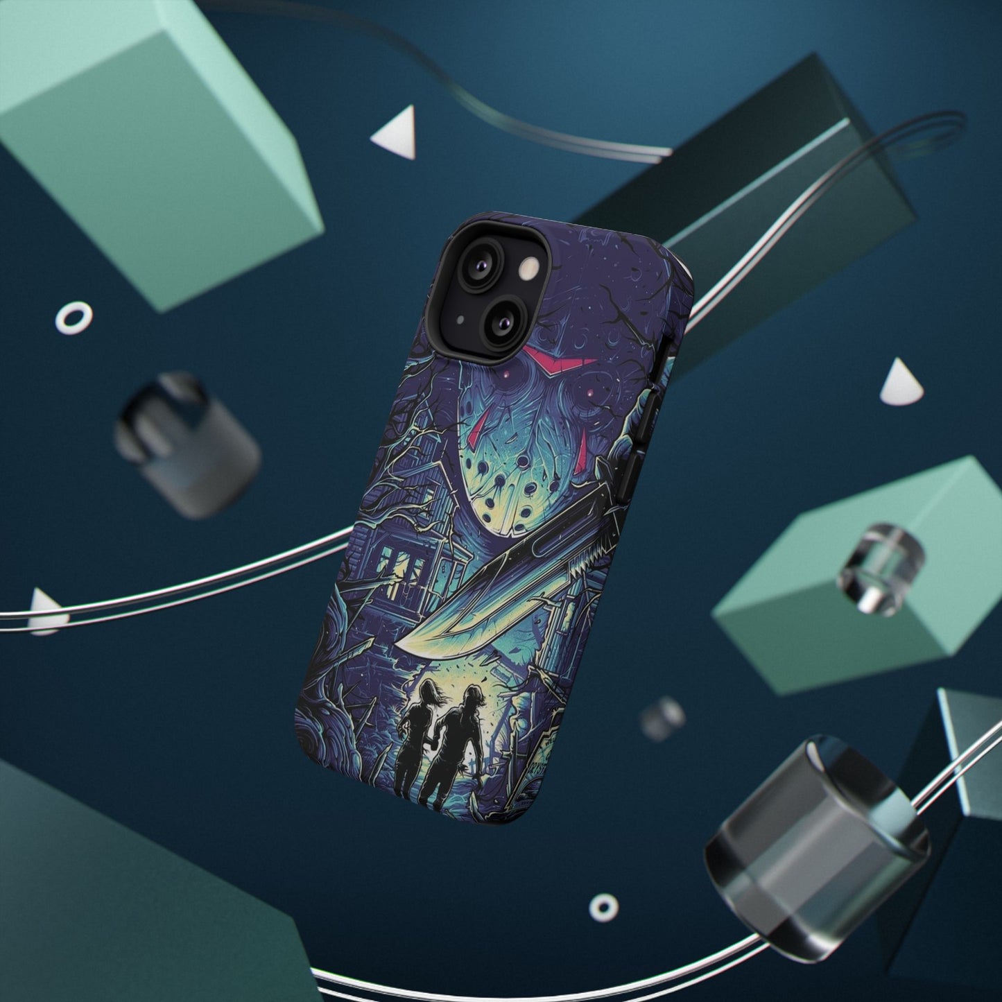 Horror-Themed Impact-Resistant Phone Case - Perfect for Halloween & Thriller Fans