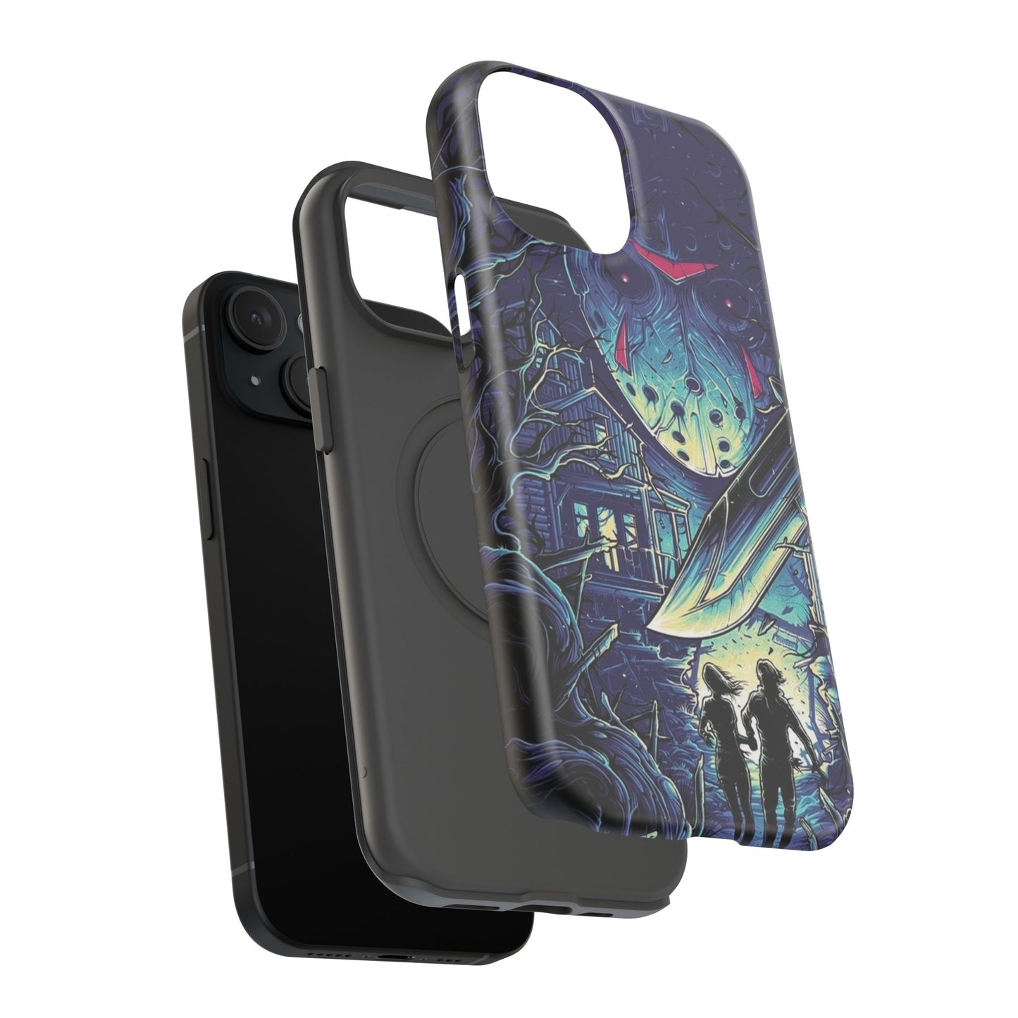 Horror-Themed Impact-Resistant Phone Case - Perfect for Halloween & Thriller Fans