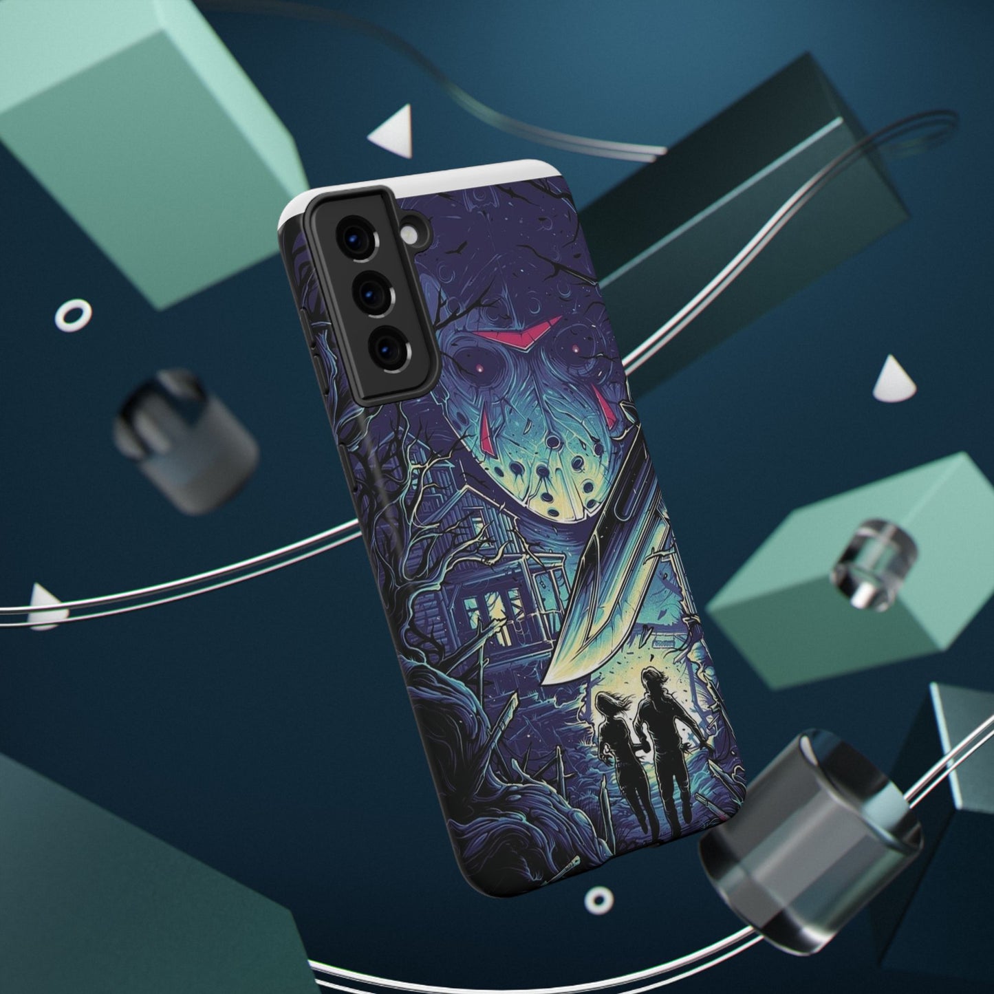 Horror-Themed Impact-Resistant Phone Case - Perfect for Halloween & Thriller Fans