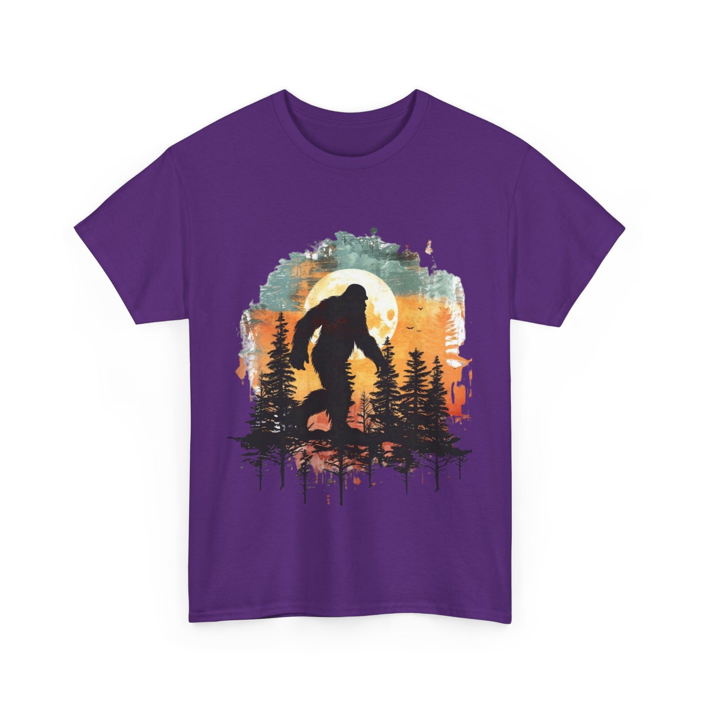 Unisex Heavy Cotton Tee - Bigfoot Adventure Graphic Tee, Perfect for Nature Lovers & Outdoor Enthusiasts