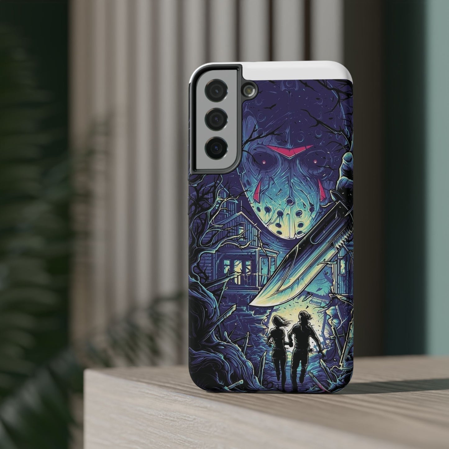 Horror-Themed Impact-Resistant Phone Case - Perfect for Halloween & Thriller Fans