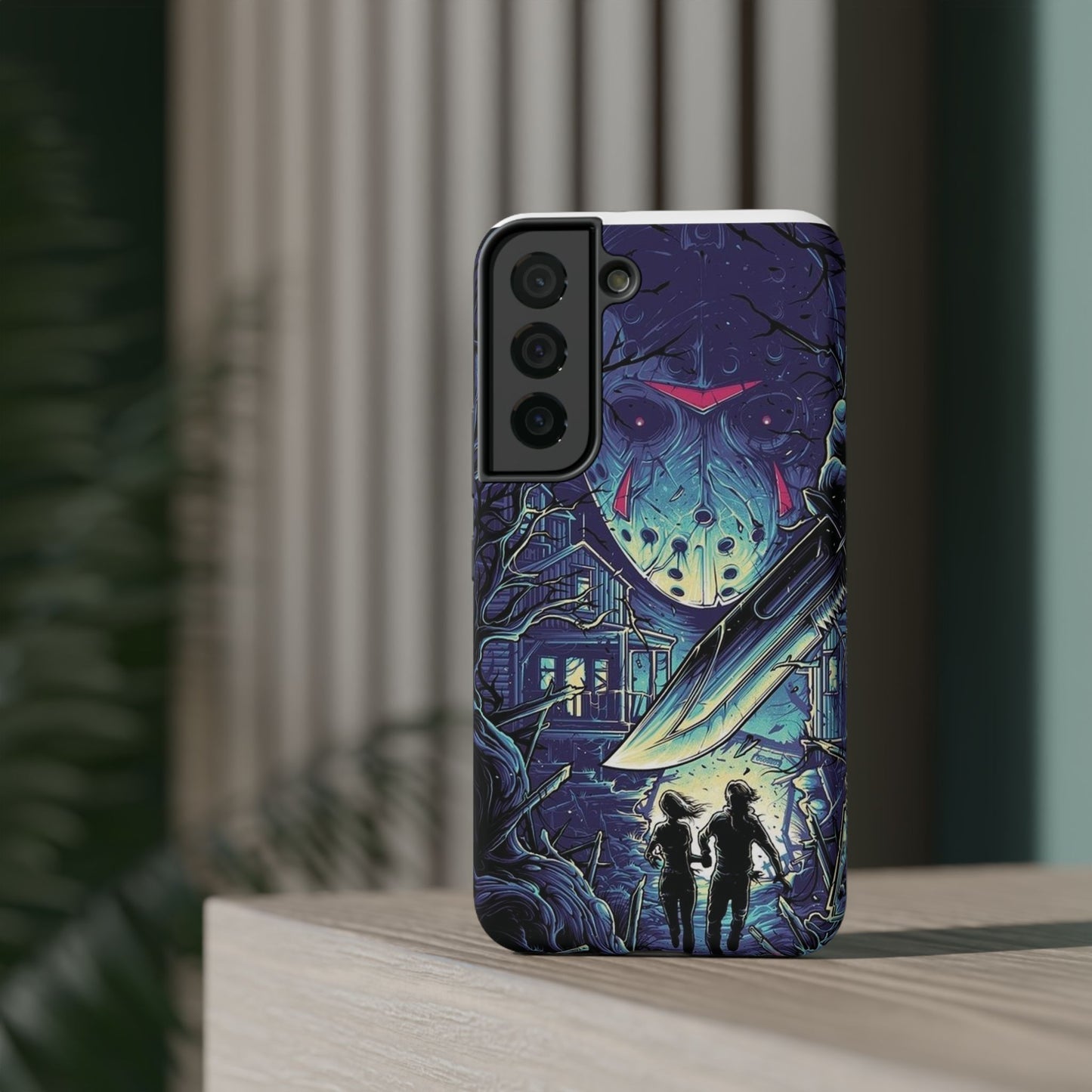 Horror-Themed Impact-Resistant Phone Case - Perfect for Halloween & Thriller Fans
