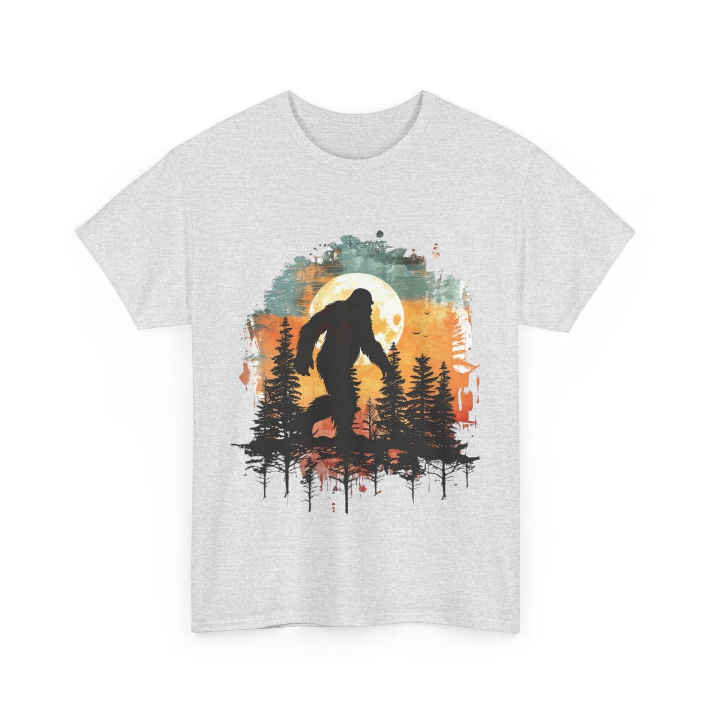 Unisex Heavy Cotton Tee - Bigfoot Adventure Graphic Tee, Perfect for Nature Lovers & Outdoor Enthusiasts