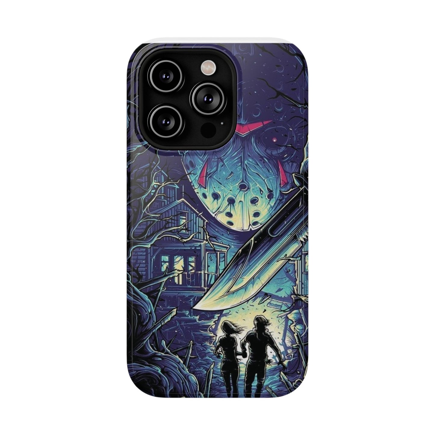 Horror-Themed Impact-Resistant Phone Case - Perfect for Halloween & Thriller Fans