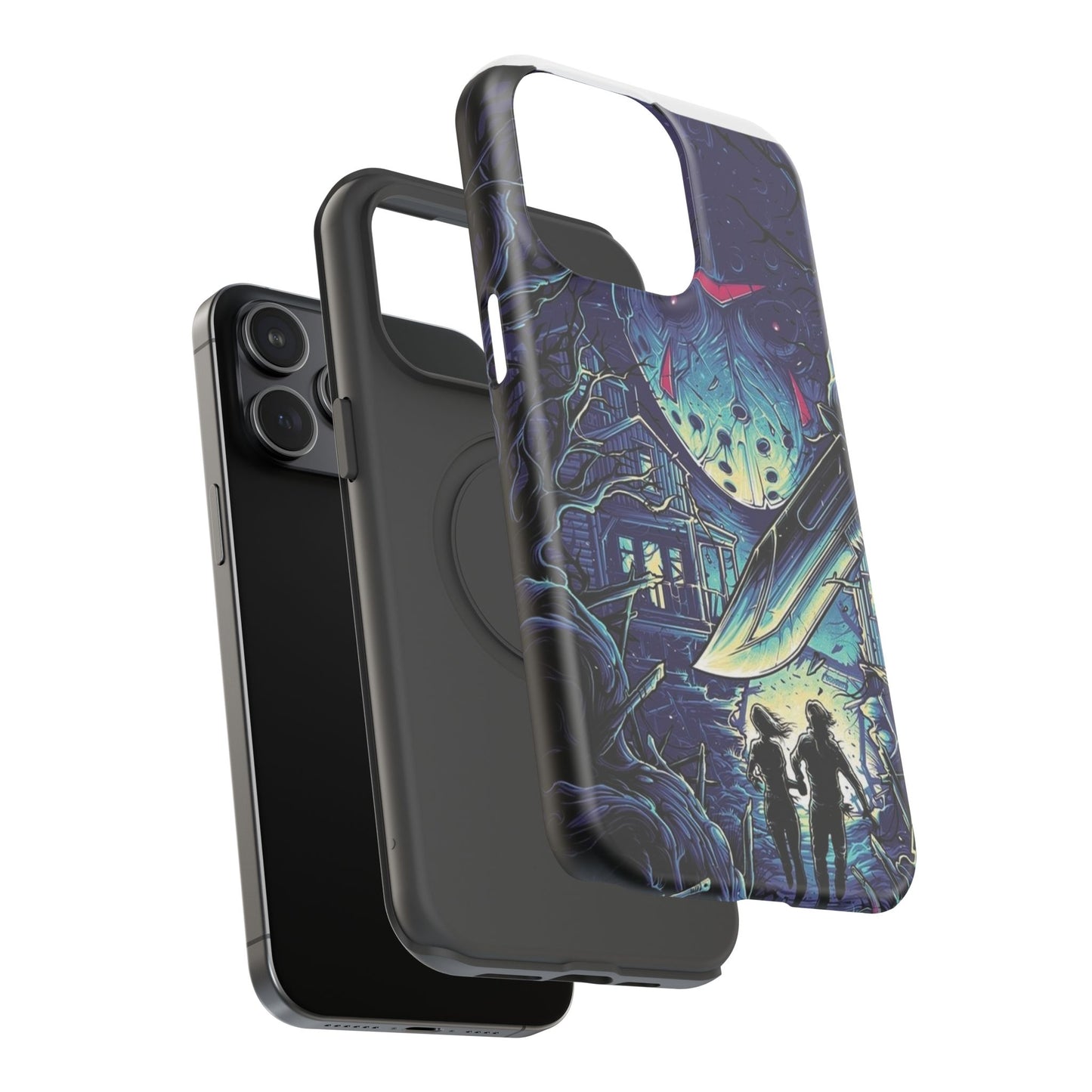 Horror-Themed Impact-Resistant Phone Case - Perfect for Halloween & Thriller Fans