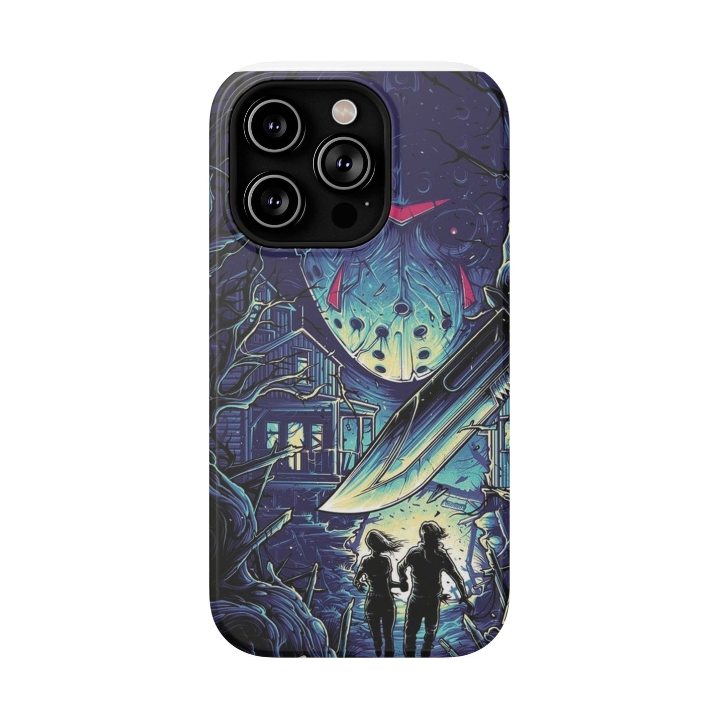 Horror-Themed Impact-Resistant Phone Case - Perfect for Halloween & Thriller Fans