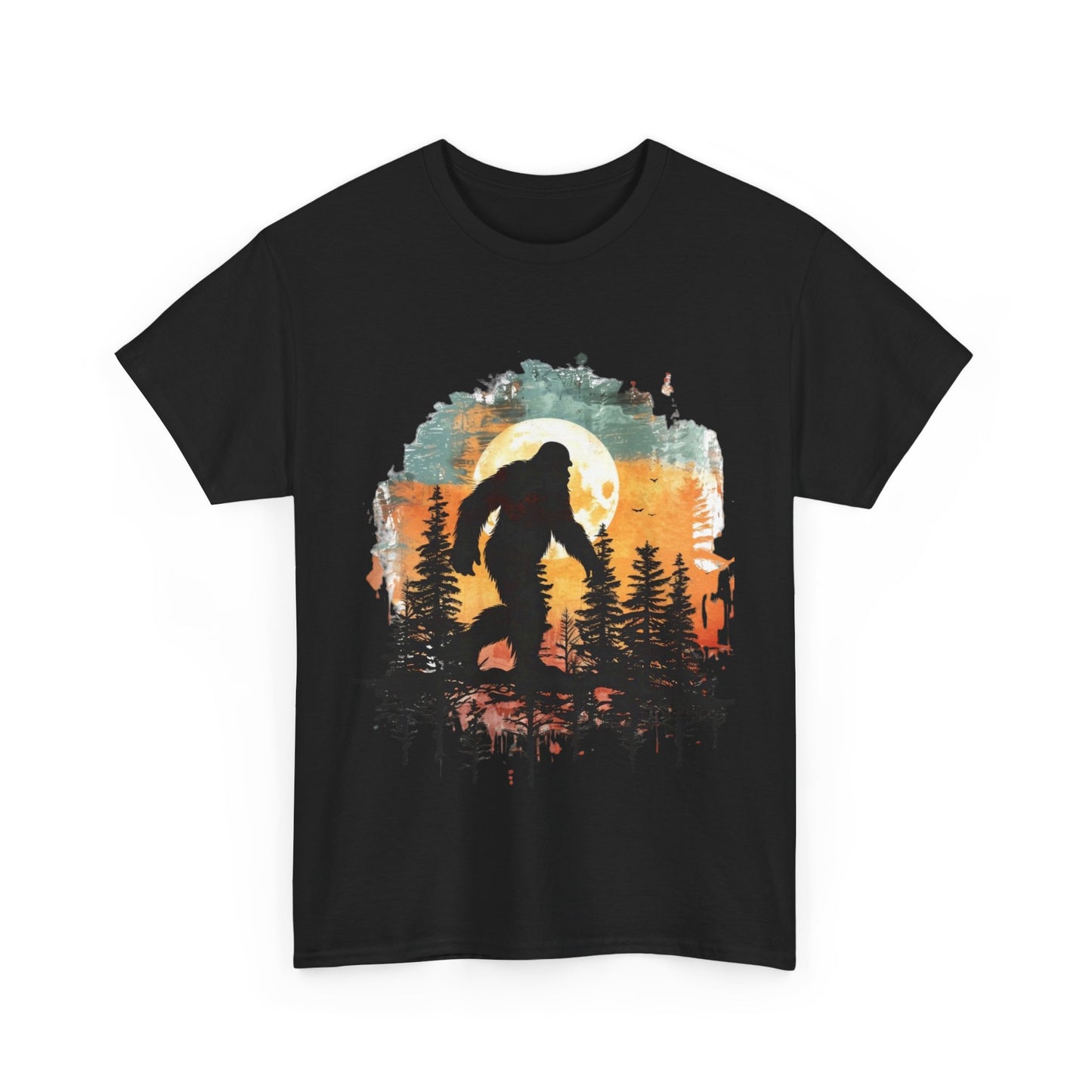 Unisex Heavy Cotton Tee - Bigfoot Adventure Graphic Tee, Perfect for Nature Lovers & Outdoor Enthusiasts