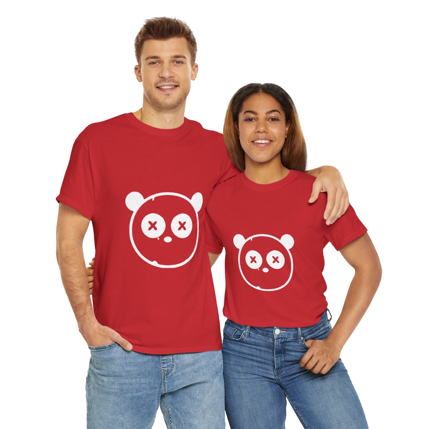 OUAK Logo Graphic Unisex Heavy Cotton Tee - Cute & Casual Red T-Shirt